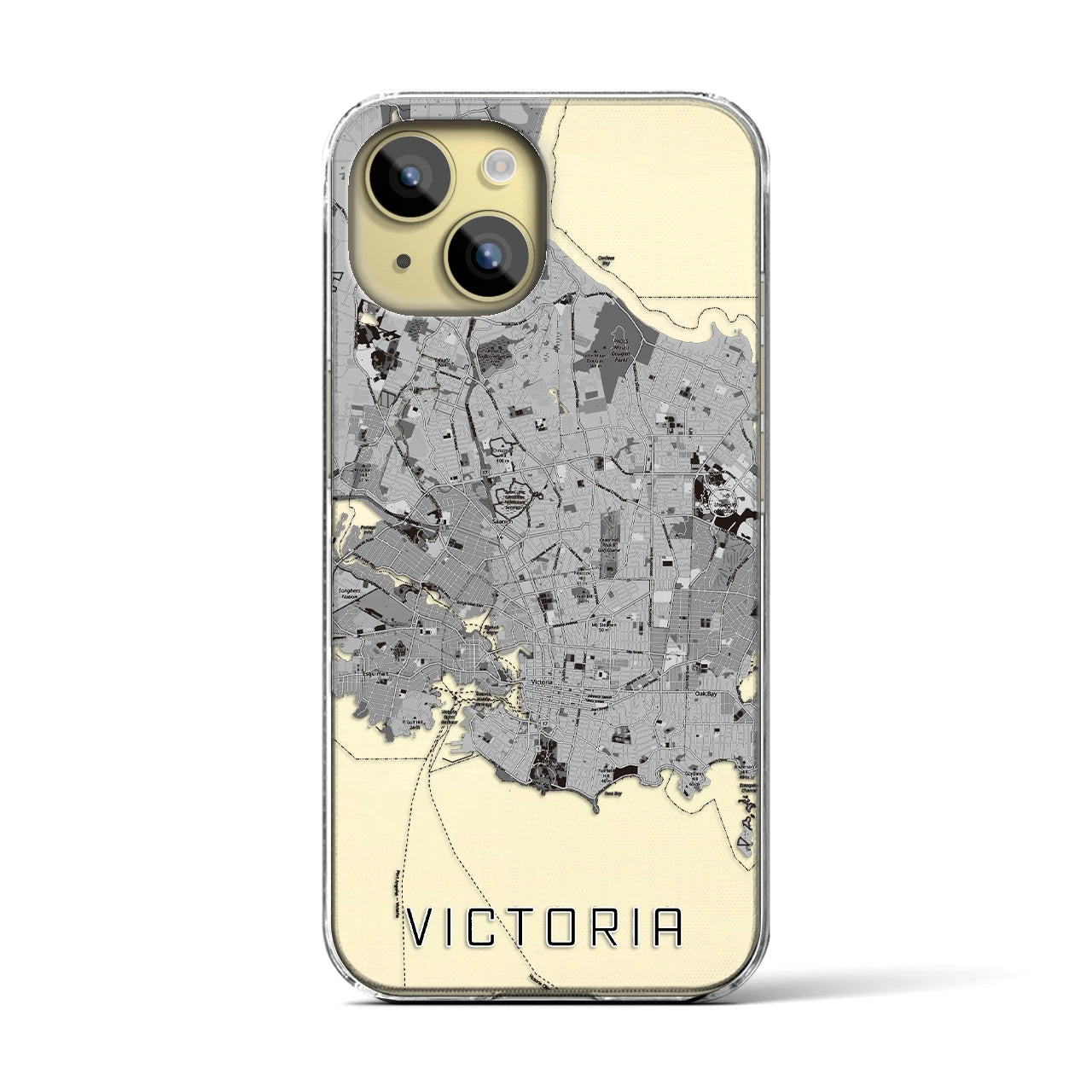 【ビクトリア(カナダ)】地図柄iPhoneケース(クリアタイプ)