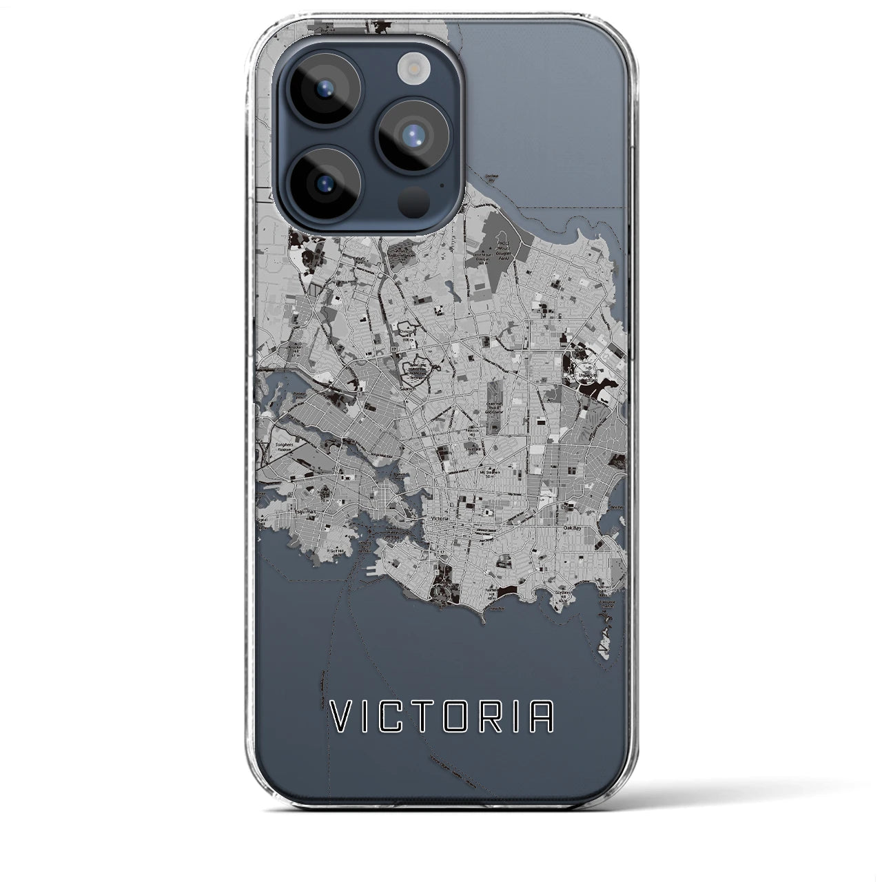 【ビクトリア(カナダ)】地図柄iPhoneケース(クリアタイプ)
