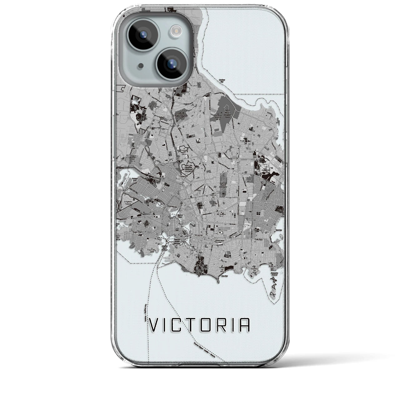 【ビクトリア(カナダ)】地図柄iPhoneケース(クリアタイプ)