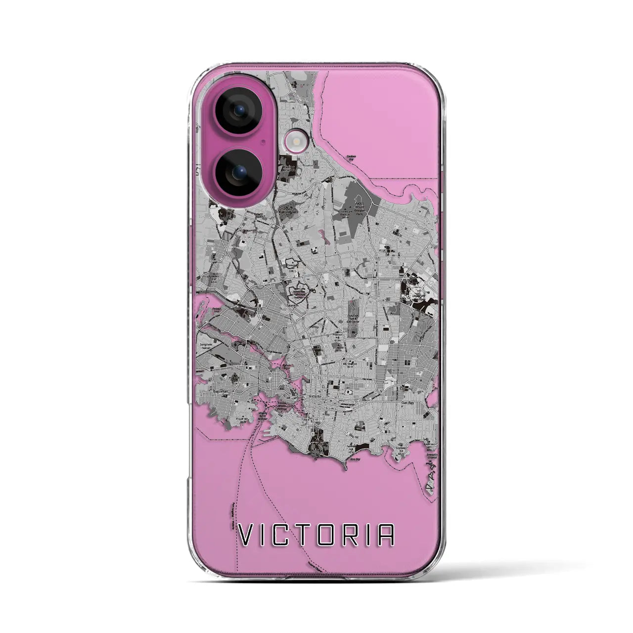 【ビクトリア(カナダ)】地図柄iPhoneケース(クリアタイプ)