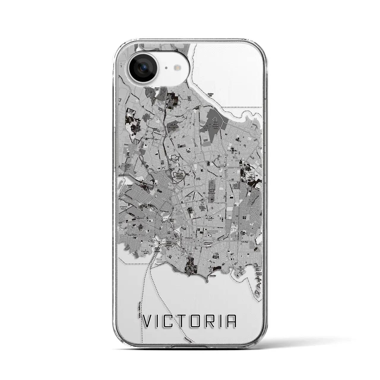 【ビクトリア(カナダ)】地図柄iPhoneケース(クリアタイプ)