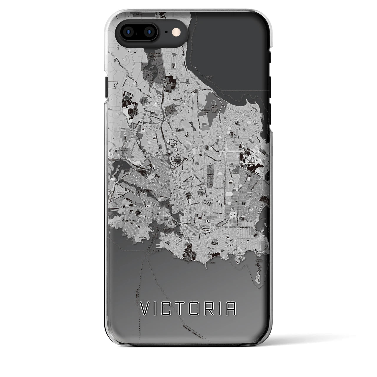 【ビクトリア(カナダ)】地図柄iPhoneケース(クリアタイプ)