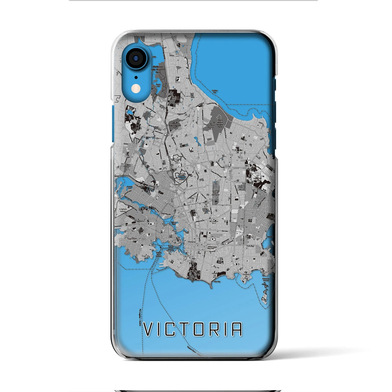 【ビクトリア(カナダ)】地図柄iPhoneケース(クリアタイプ)