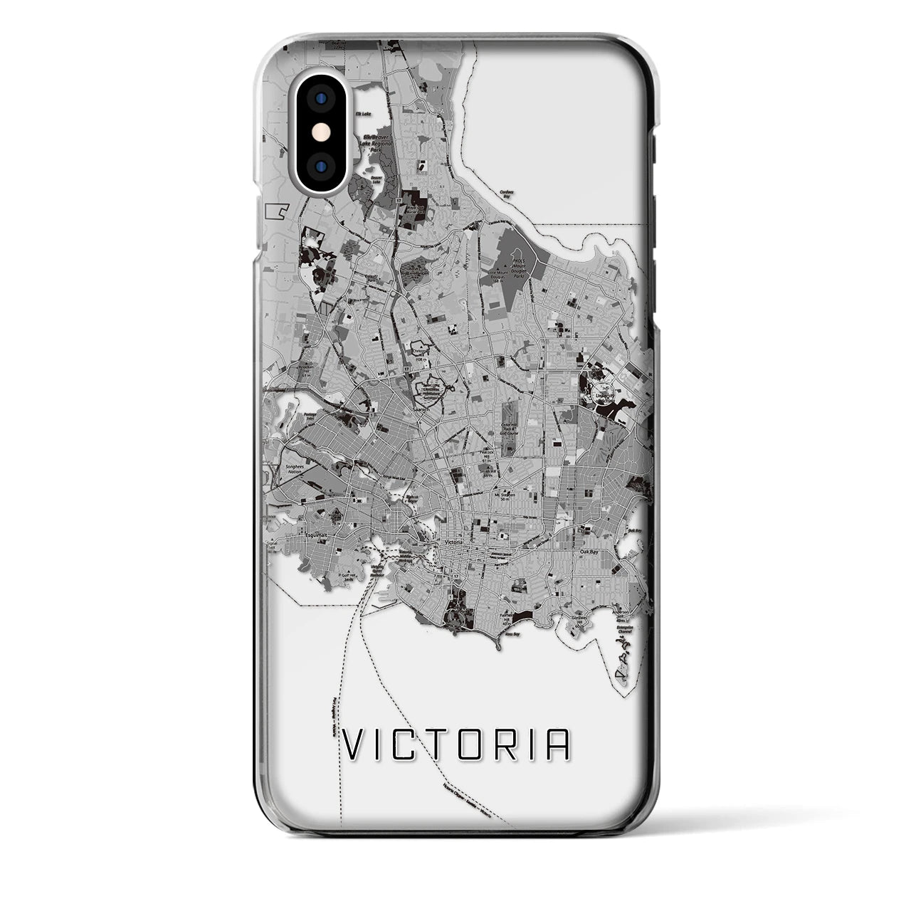 【ビクトリア(カナダ)】地図柄iPhoneケース(クリアタイプ)