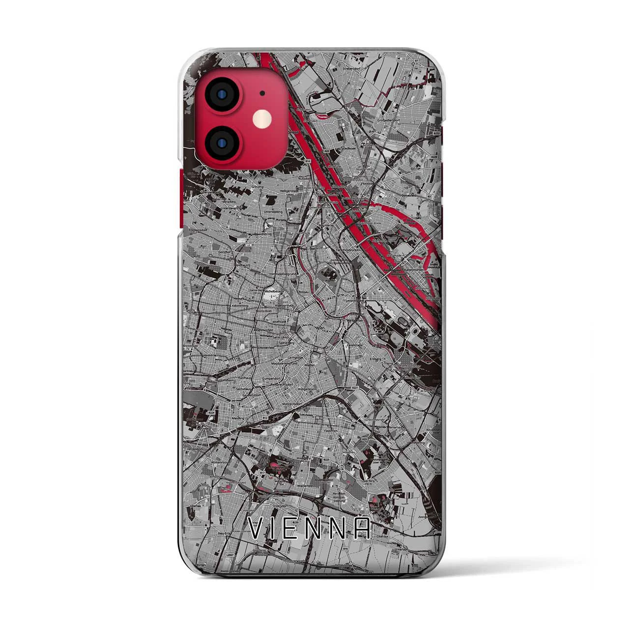 【ウィーン(オーストリア)】地図柄iPhoneケース(クリアタイプ)