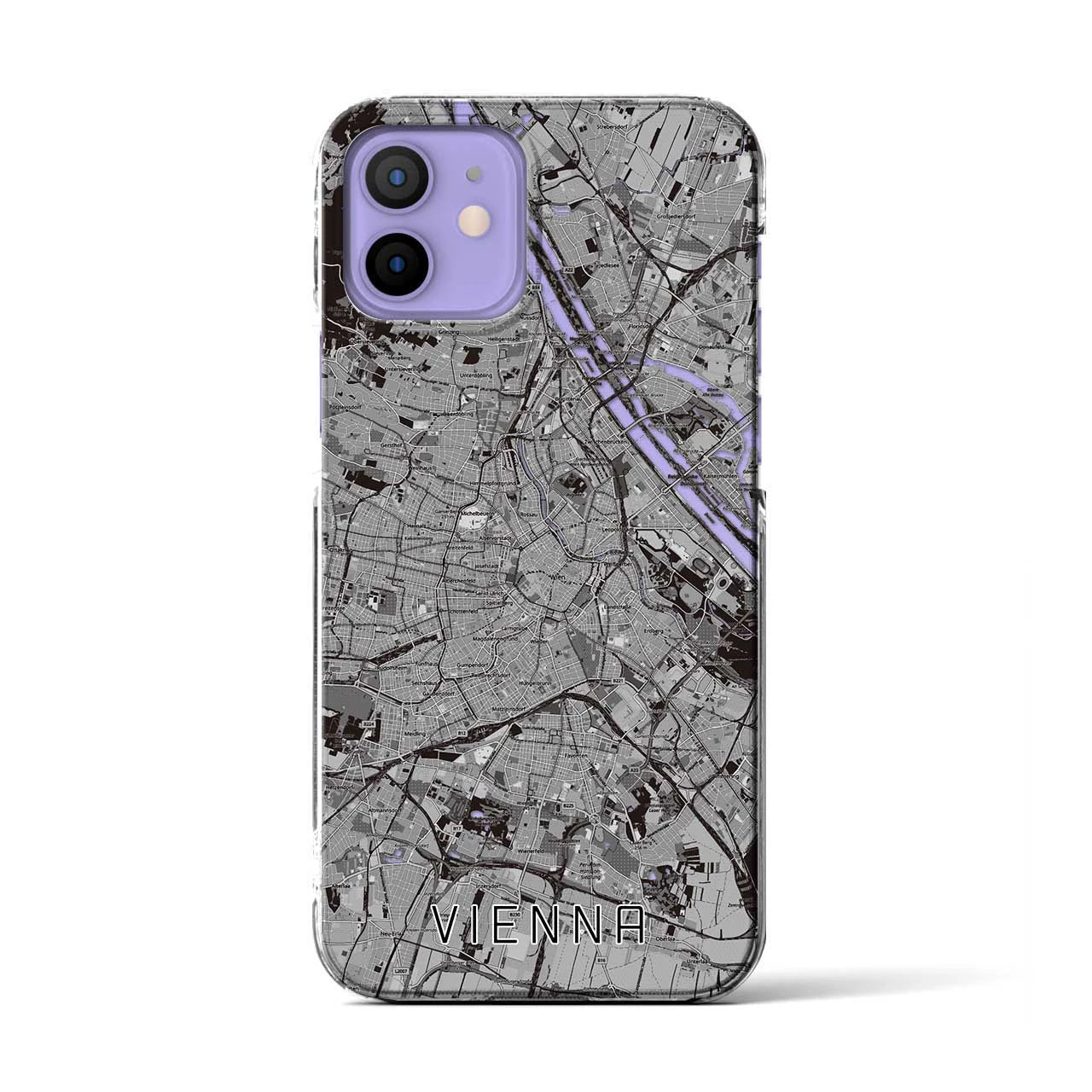 【ウィーン(オーストリア)】地図柄iPhoneケース(クリアタイプ)