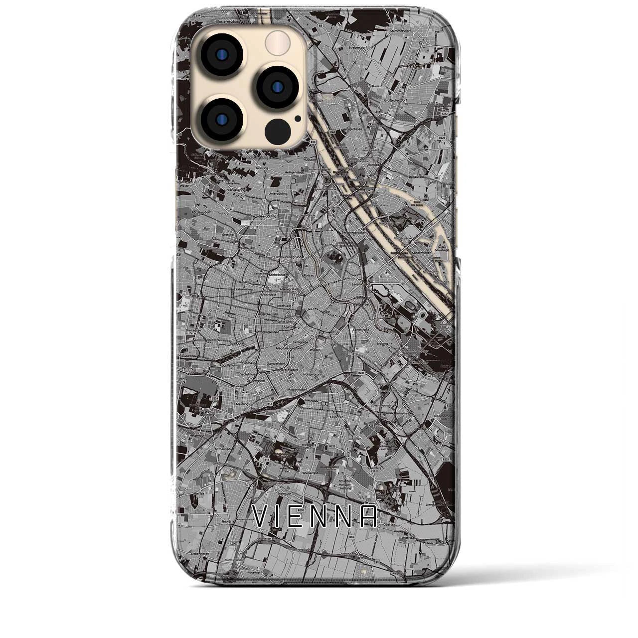 【ウィーン(オーストリア)】地図柄iPhoneケース(クリアタイプ)