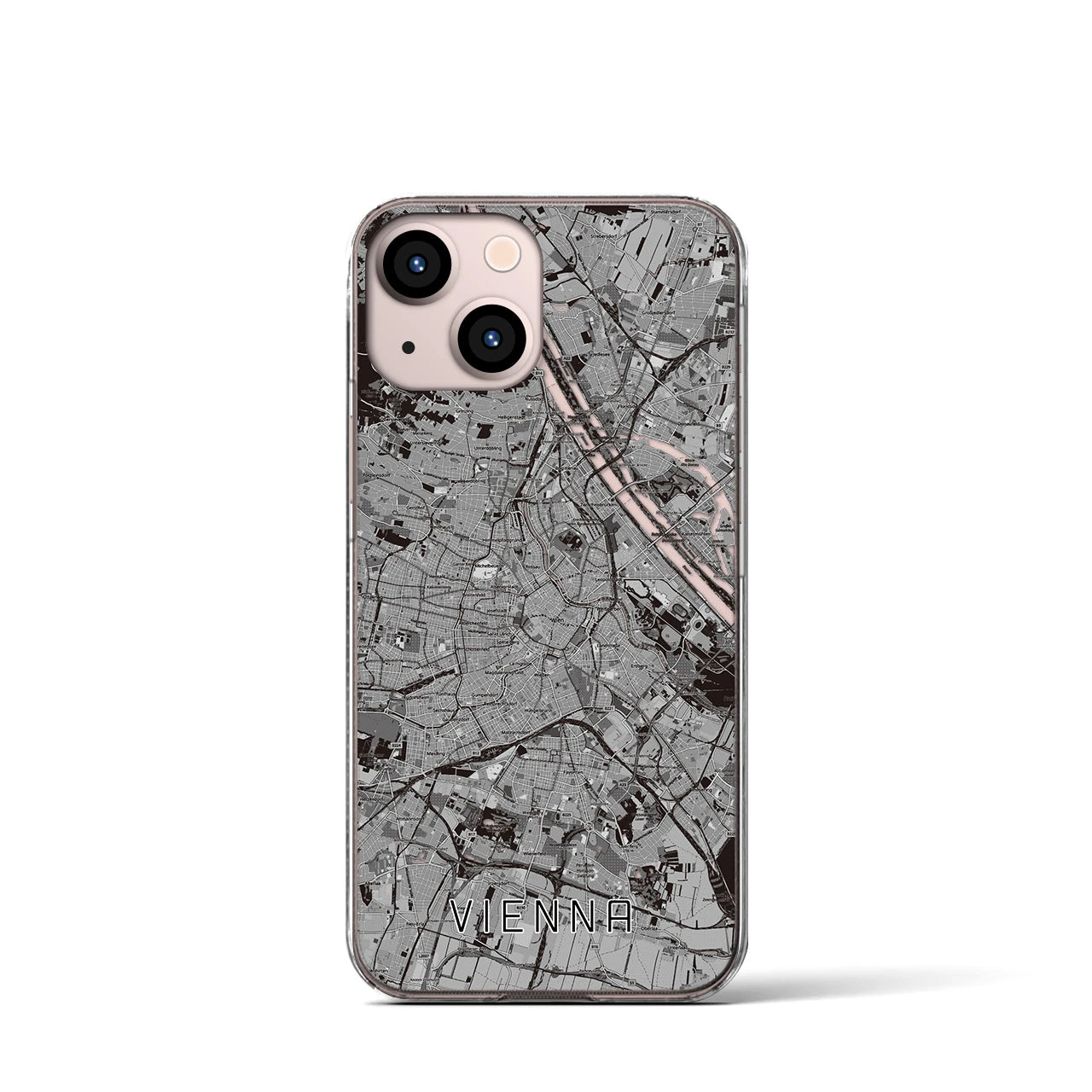 【ウィーン(オーストリア)】地図柄iPhoneケース(クリアタイプ)