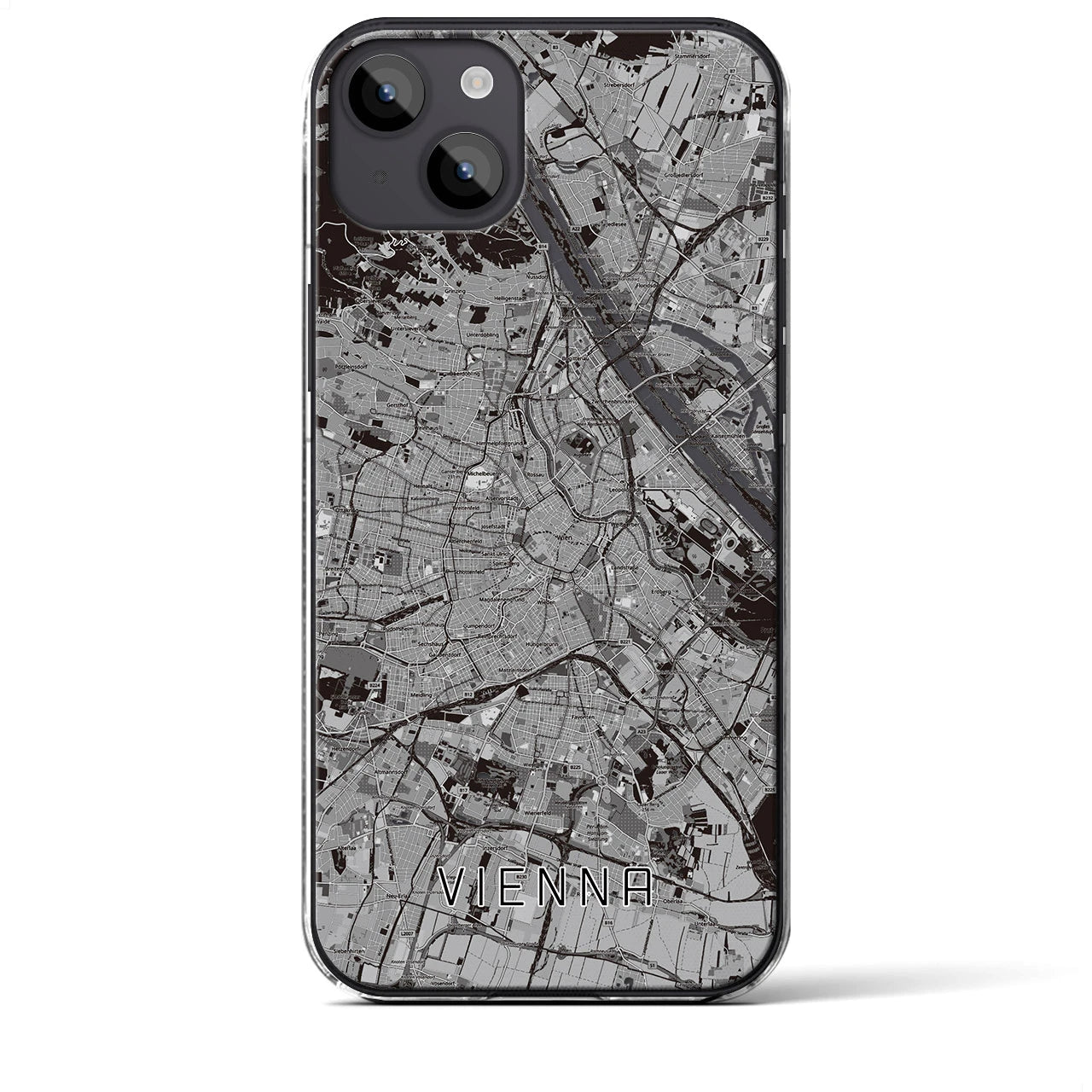 【ウィーン(オーストリア)】地図柄iPhoneケース(クリアタイプ)