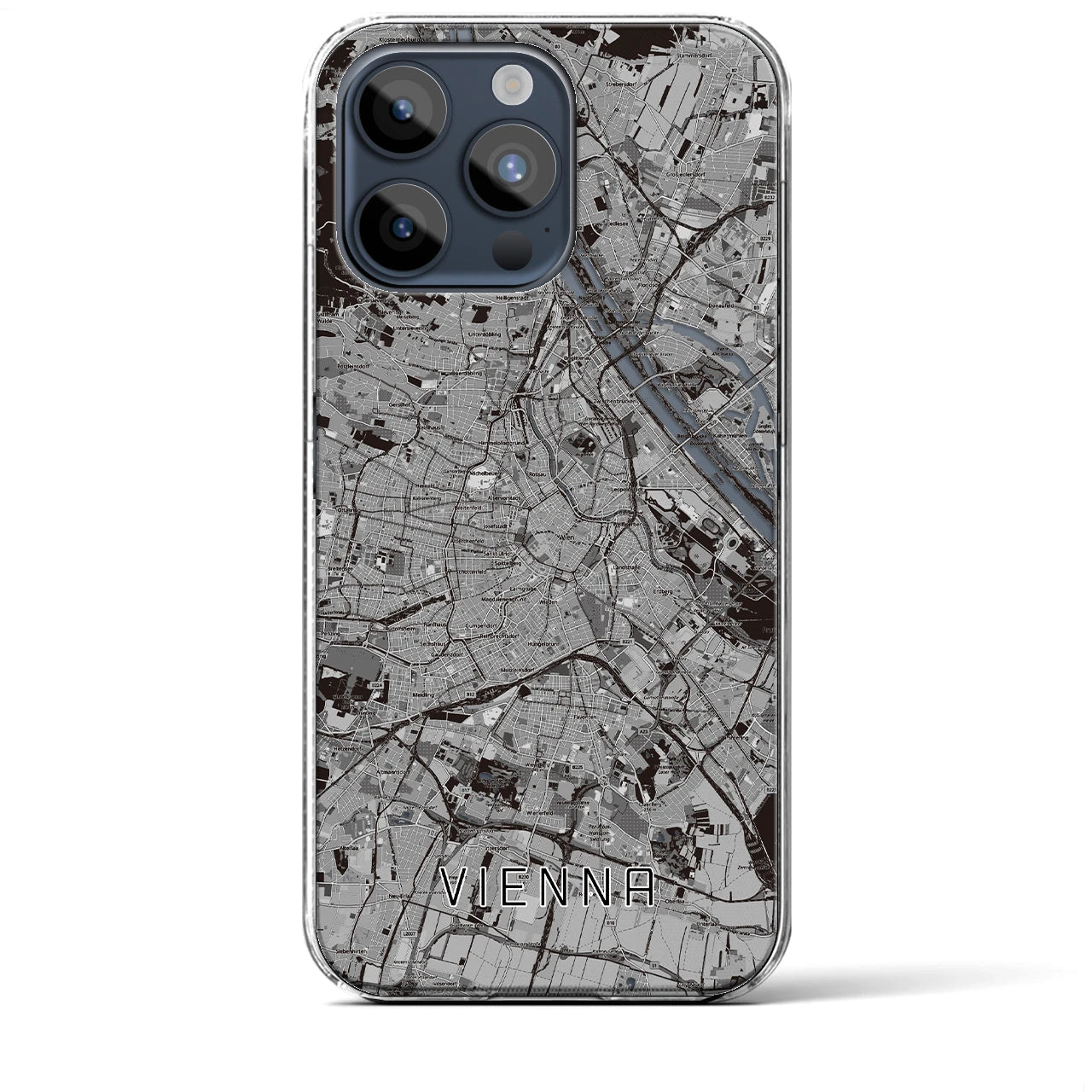 【ウィーン(オーストリア)】地図柄iPhoneケース(クリアタイプ)