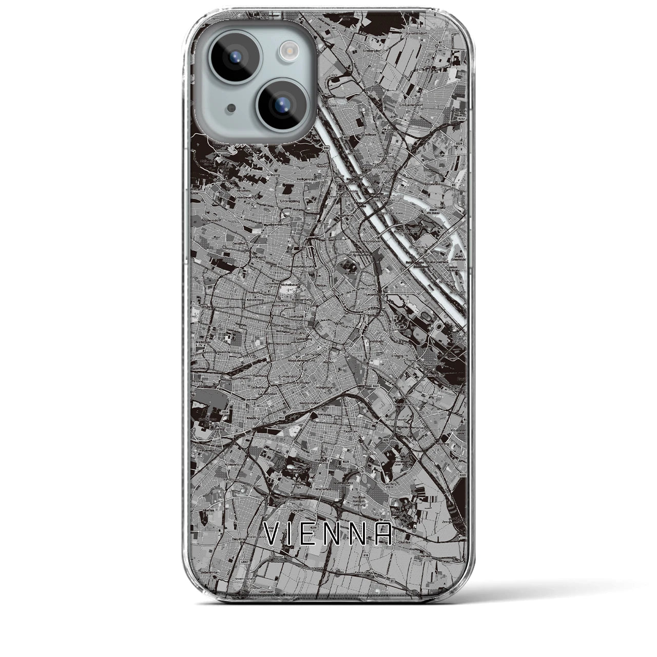 【ウィーン(オーストリア)】地図柄iPhoneケース(クリアタイプ)