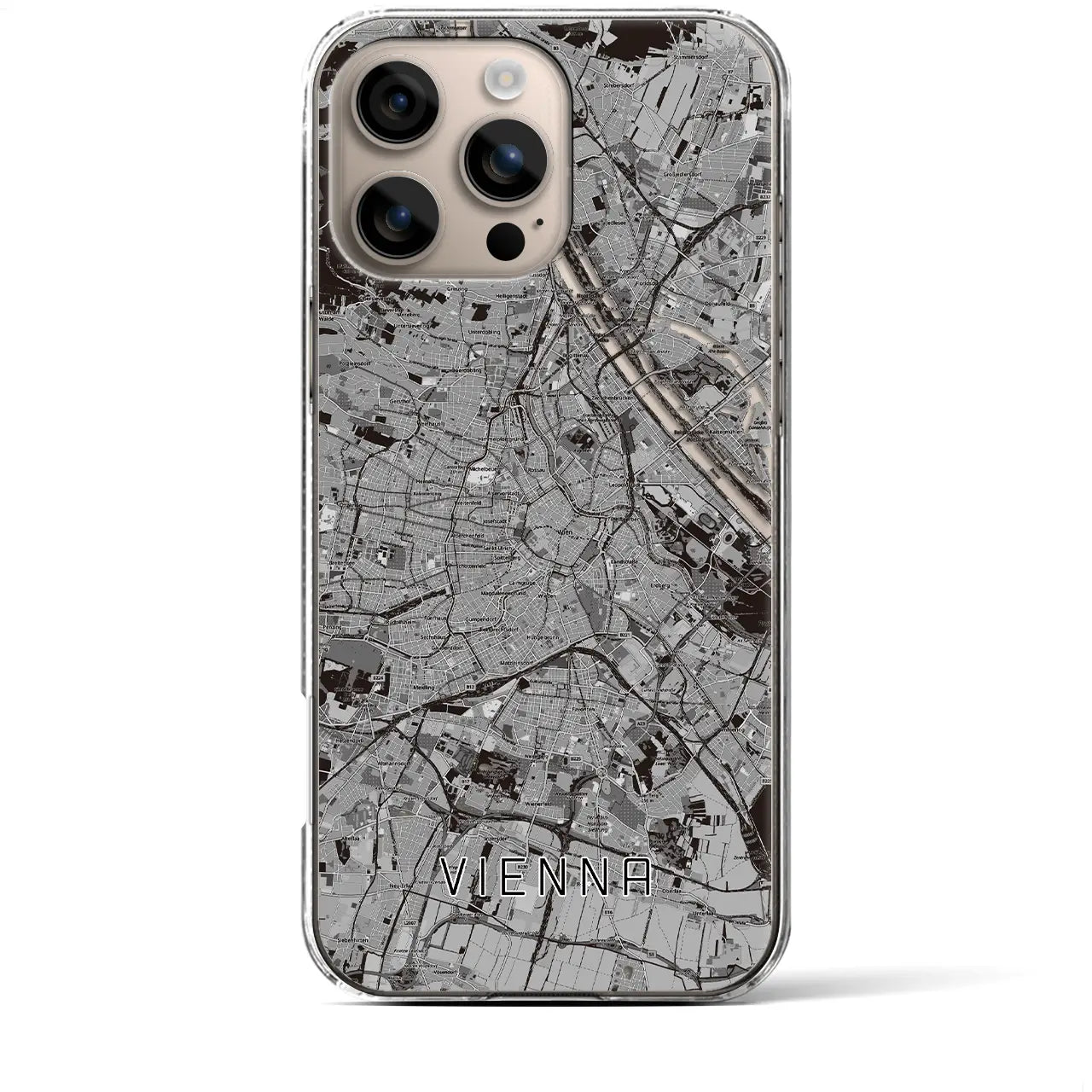 【ウィーン(オーストリア)】地図柄iPhoneケース(クリアタイプ)