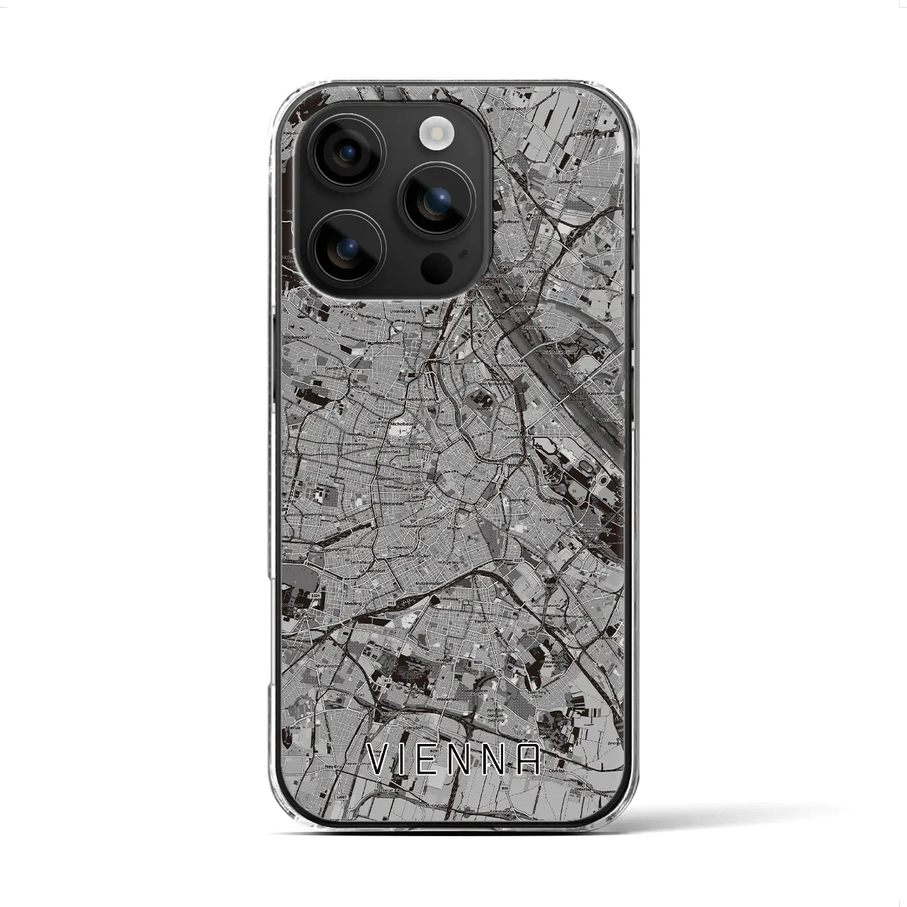 【ウィーン(オーストリア)】地図柄iPhoneケース(クリアタイプ)
