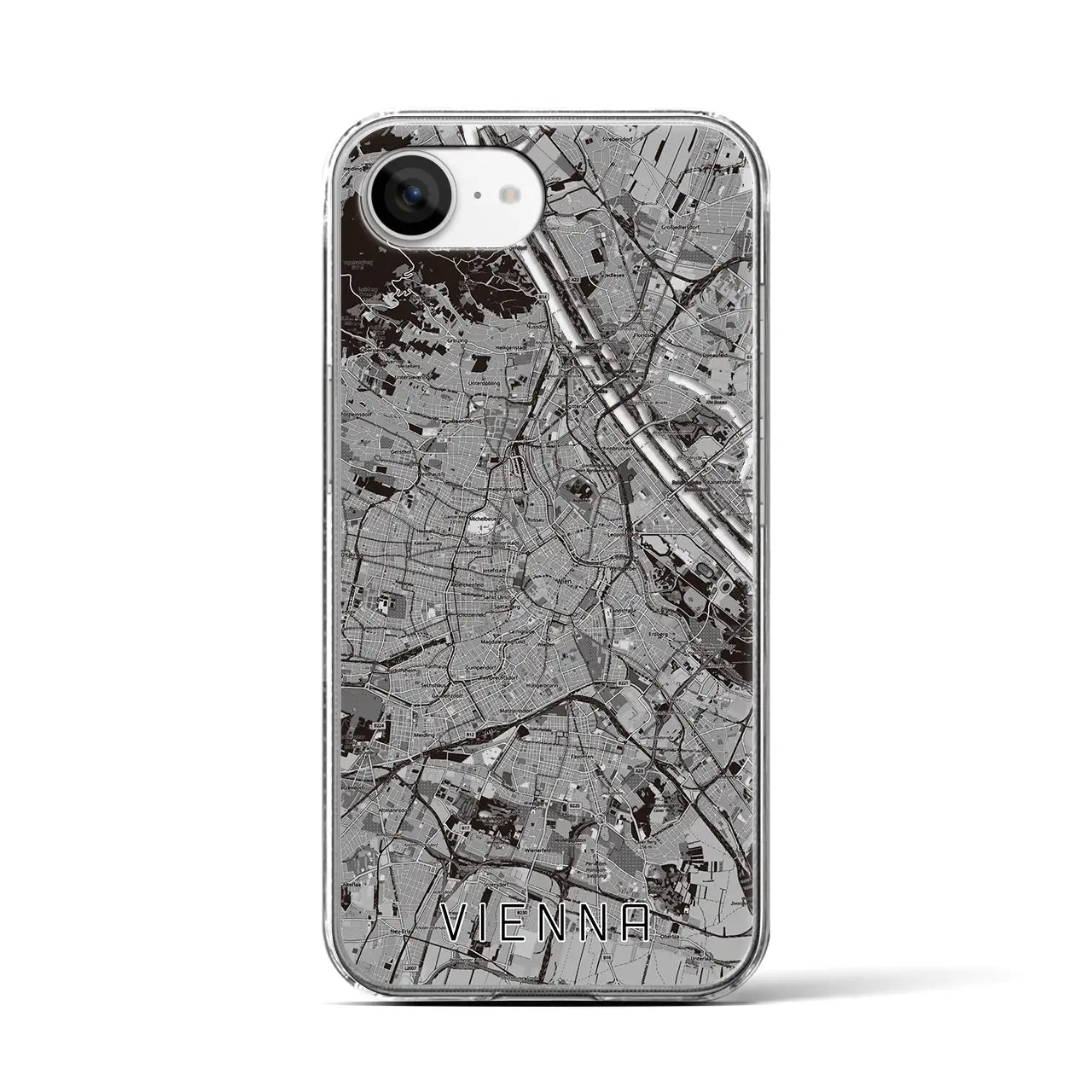 【ウィーン(オーストリア)】地図柄iPhoneケース(クリアタイプ)