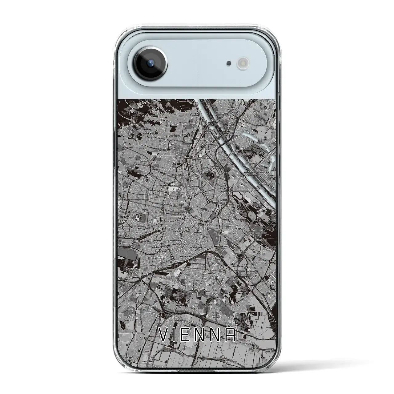 【ウィーン(オーストリア)】地図柄iPhoneケース(クリアタイプ)
