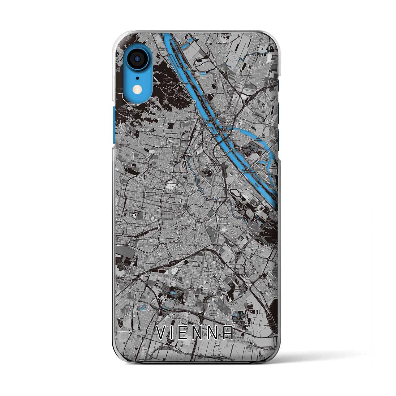 【ウィーン(オーストリア)】地図柄iPhoneケース(クリアタイプ)