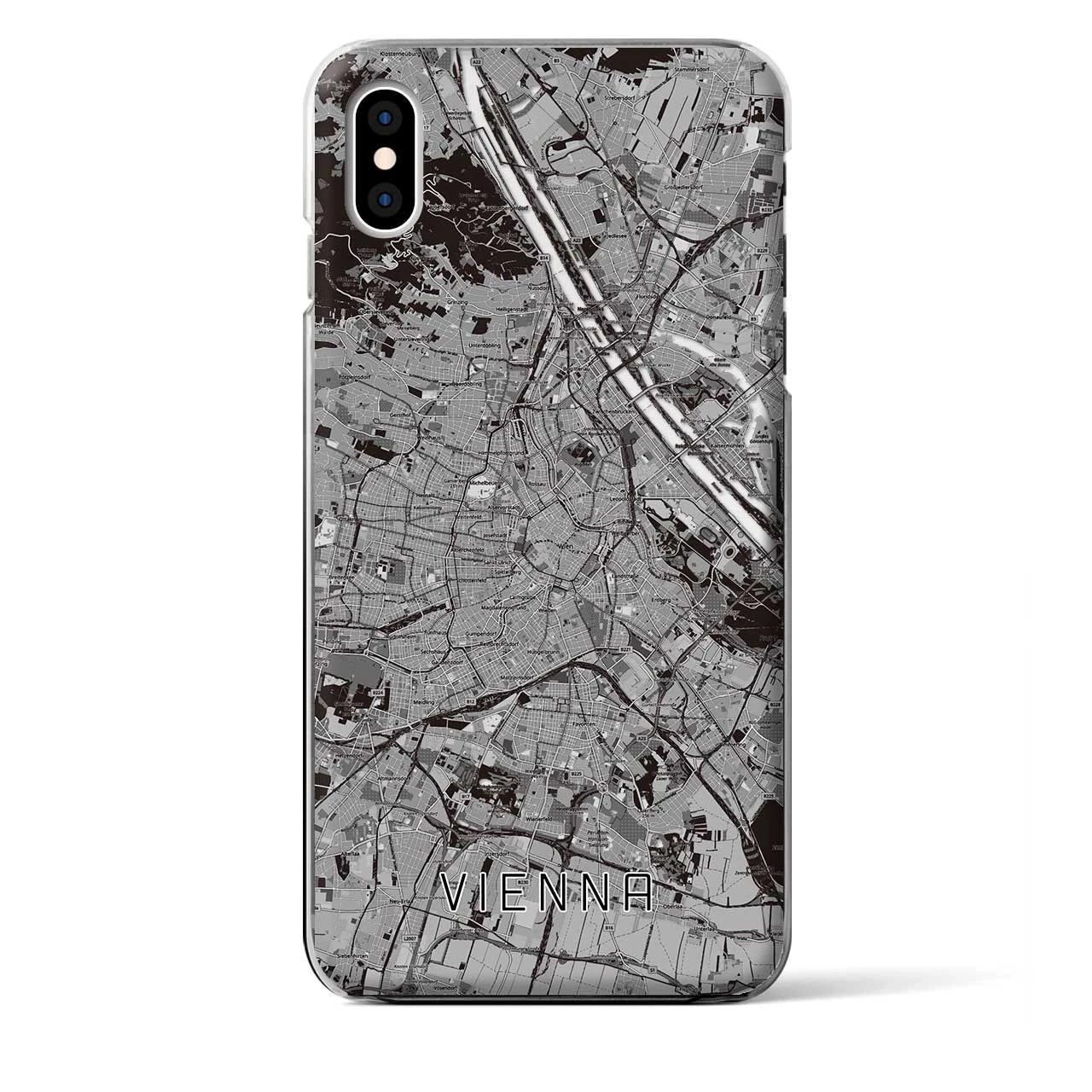 【ウィーン(オーストリア)】地図柄iPhoneケース(クリアタイプ)