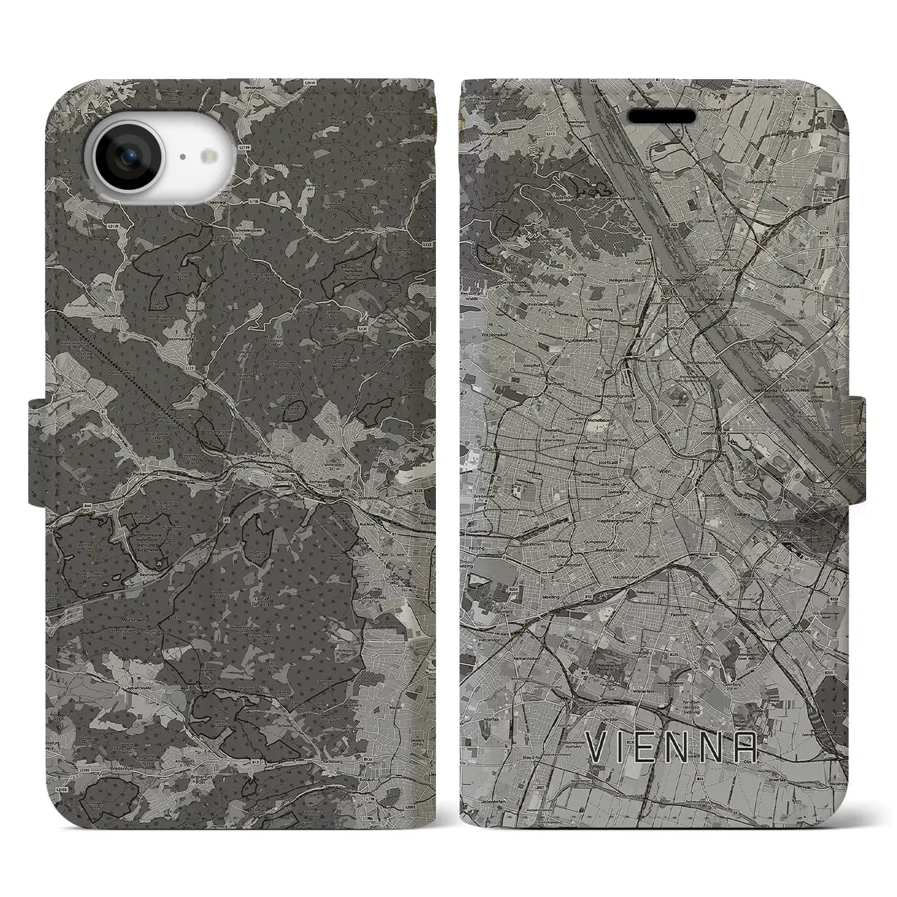 【ウィーン(オーストリア)】地図柄iPhoneケース(手帳タイプ)