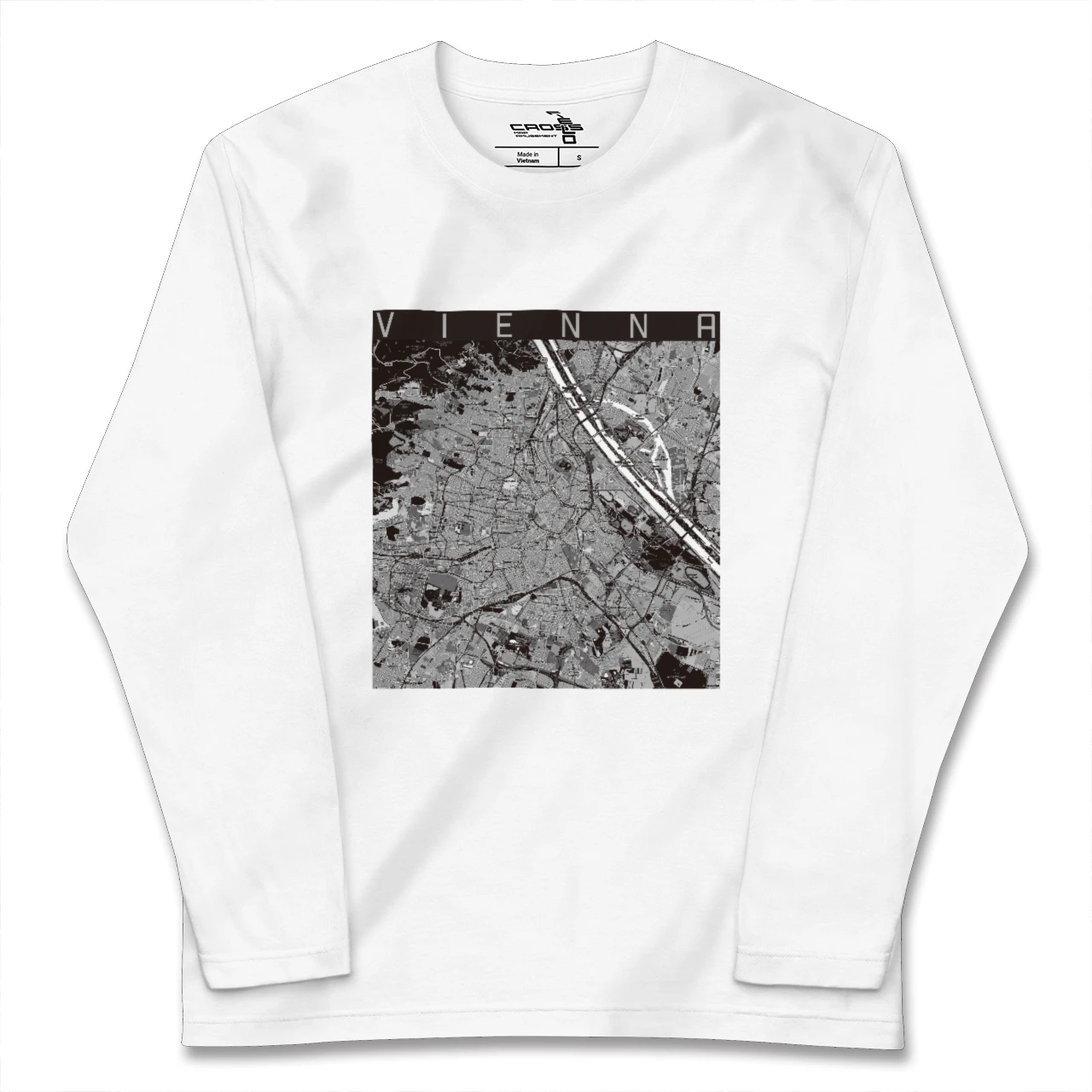 【ウィーン(オーストリア)】地図柄ロングスリーブTシャツ