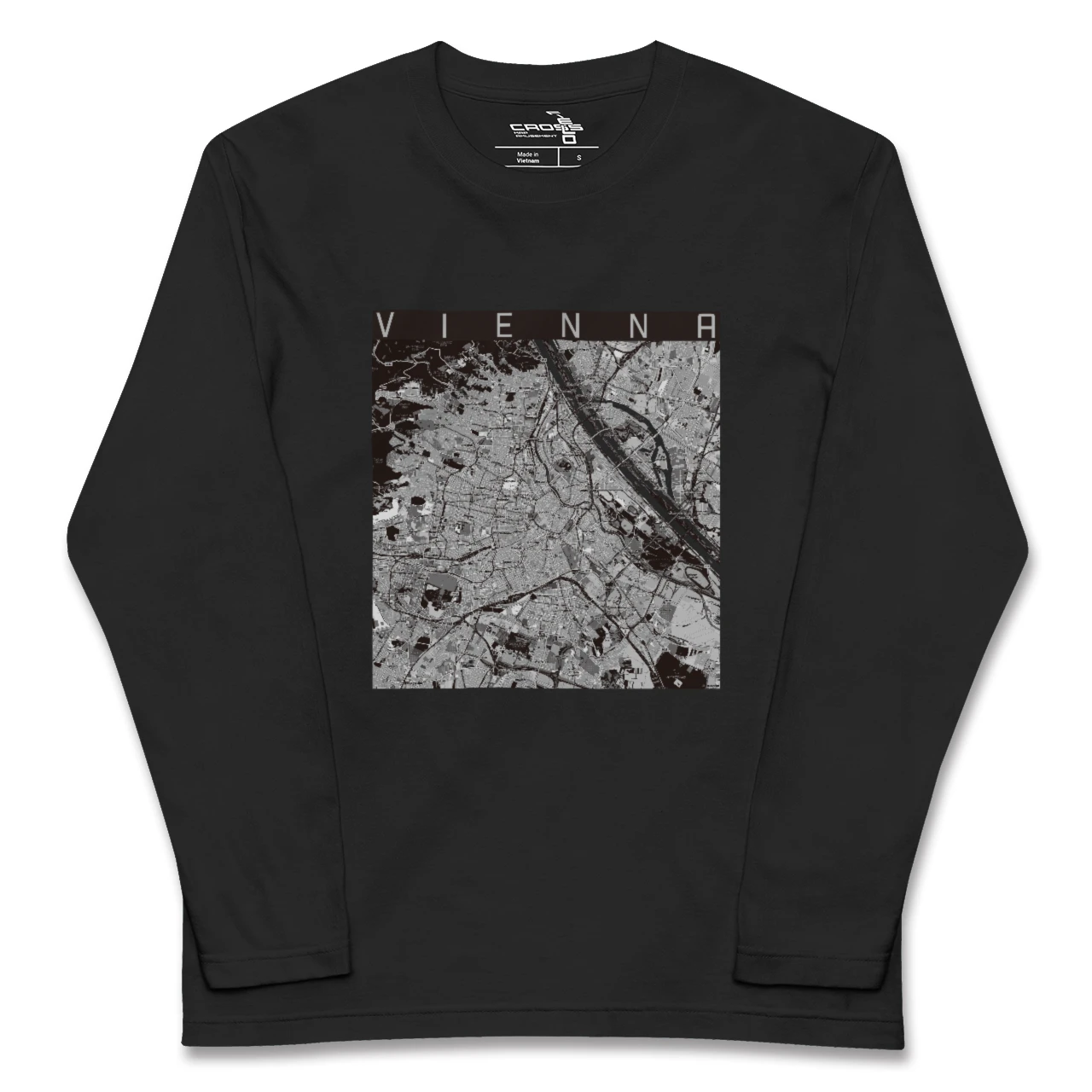 【ウィーン(オーストリア)】地図柄ロングスリーブTシャツ