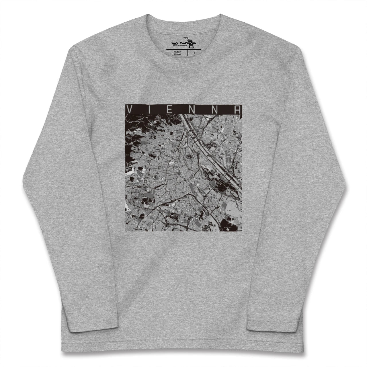 【ウィーン(オーストリア)】地図柄ロングスリーブTシャツ