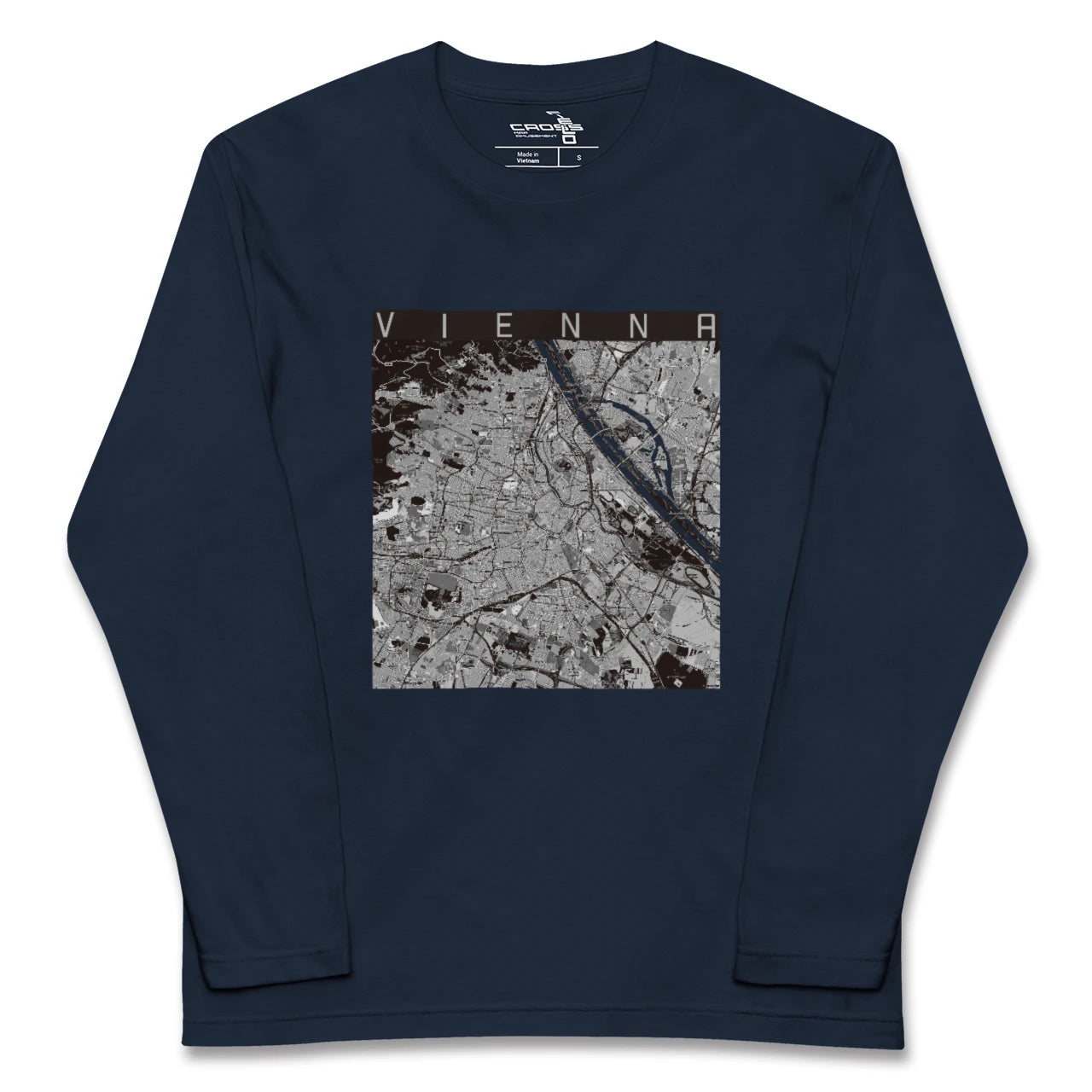 【ウィーン(オーストリア)】地図柄ロングスリーブTシャツ