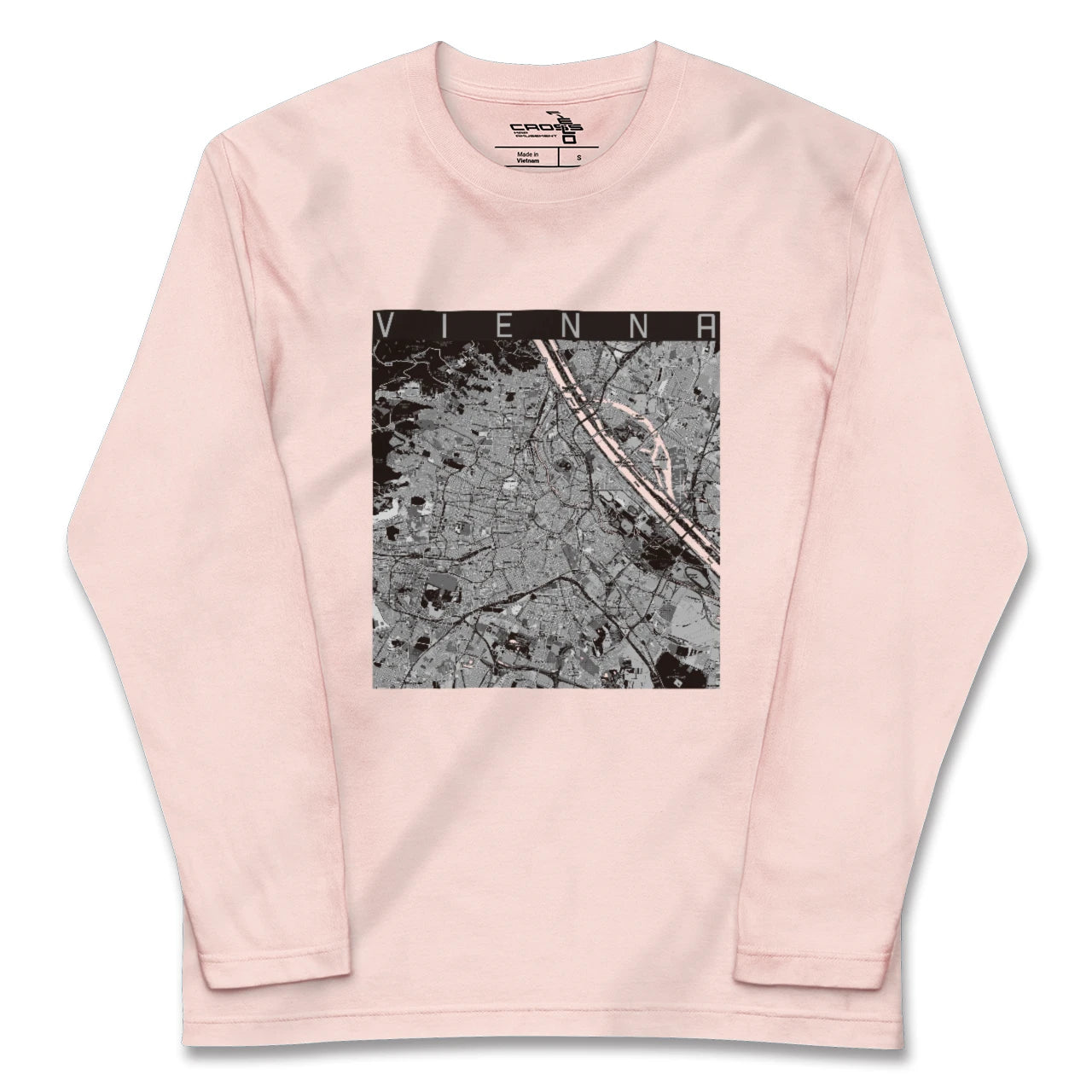 【ウィーン(オーストリア)】地図柄ロングスリーブTシャツ