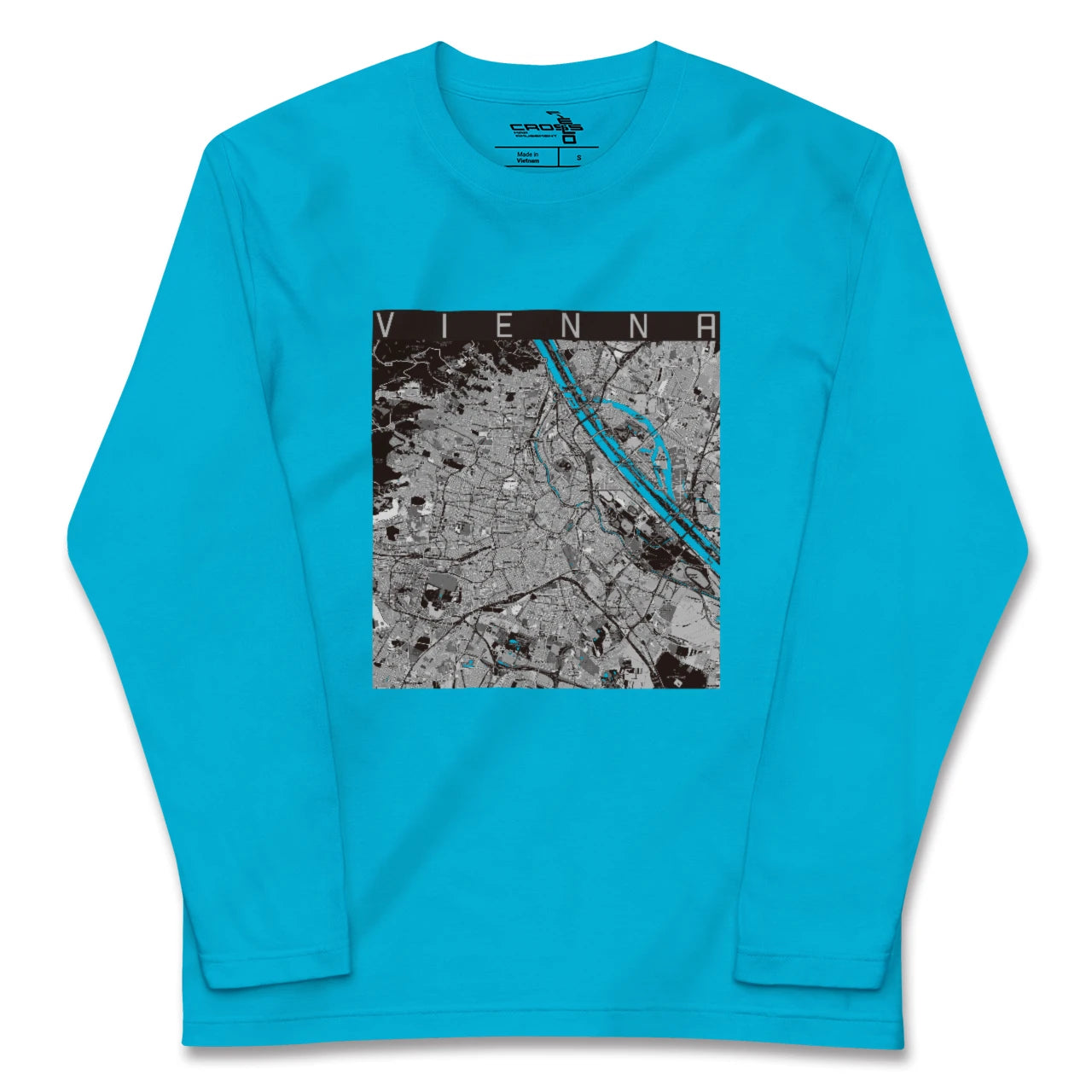 【ウィーン(オーストリア)】地図柄ロングスリーブTシャツ