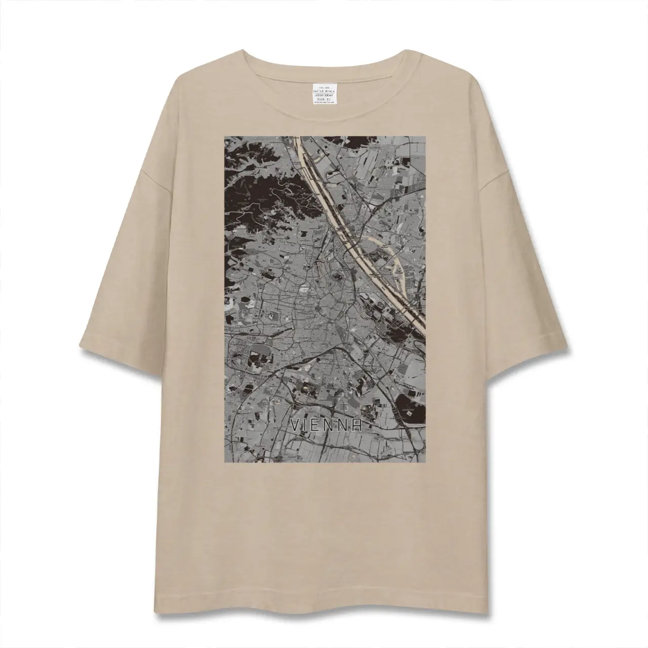 【ウィーン(オーストリア)】地図柄ビッグシルエットTシャツ