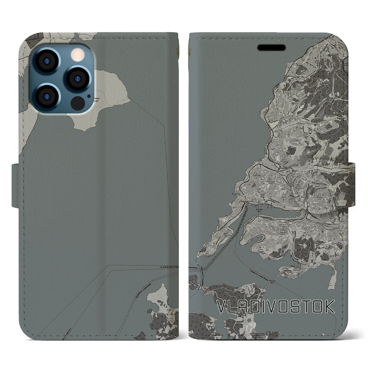 【ウラジオストク(ロシア)】地図柄iPhoneケース(手帳タイプ)