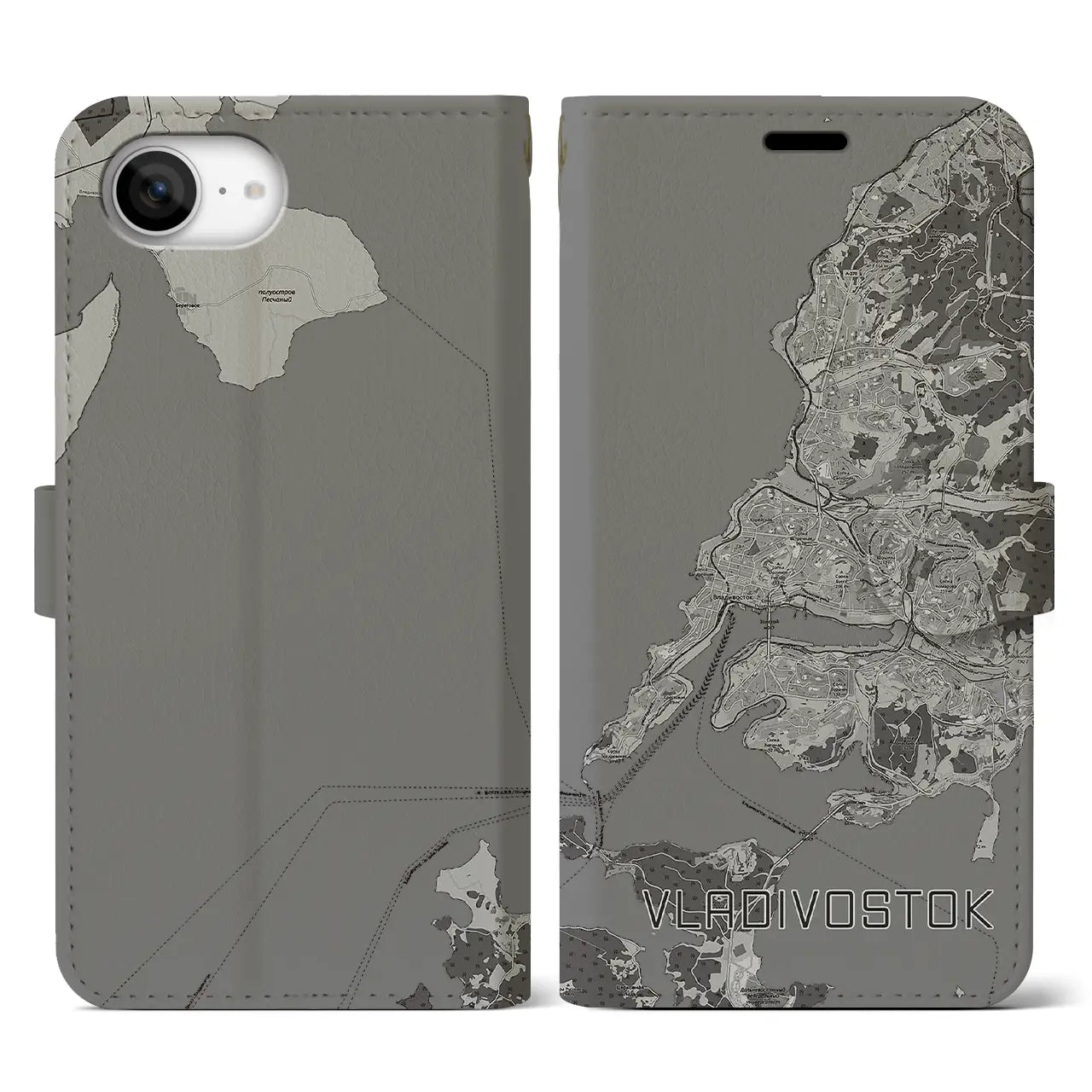 【ウラジオストク(ロシア)】地図柄iPhoneケース(手帳タイプ)