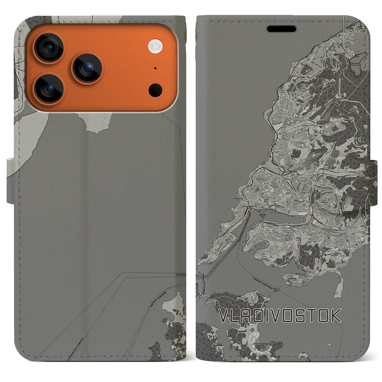 【ウラジオストク(ロシア)】地図柄iPhoneケース(手帳タイプ)