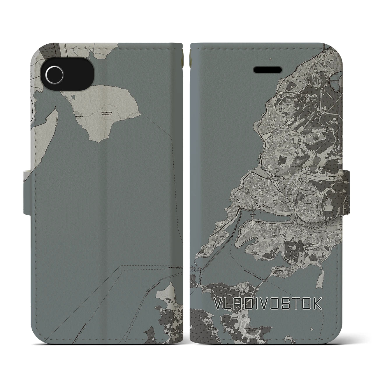 【ウラジオストク(ロシア)】地図柄iPhoneケース(手帳タイプ)