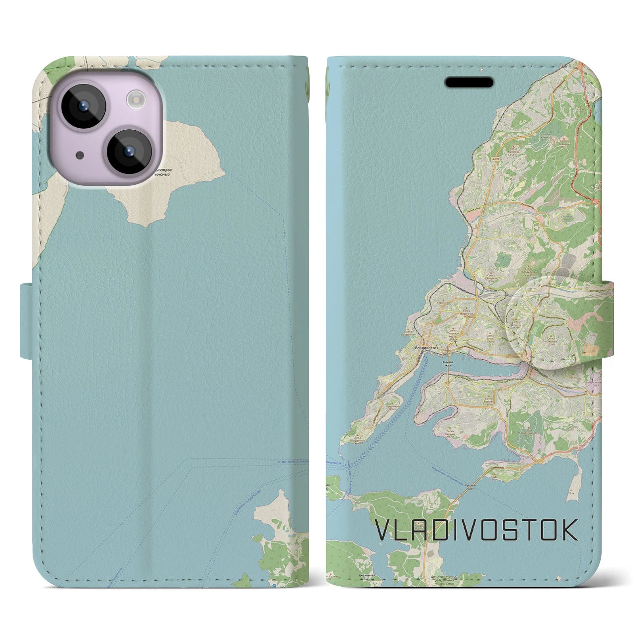 【ウラジオストク(ロシア)】地図柄iPhoneケース(手帳タイプ)