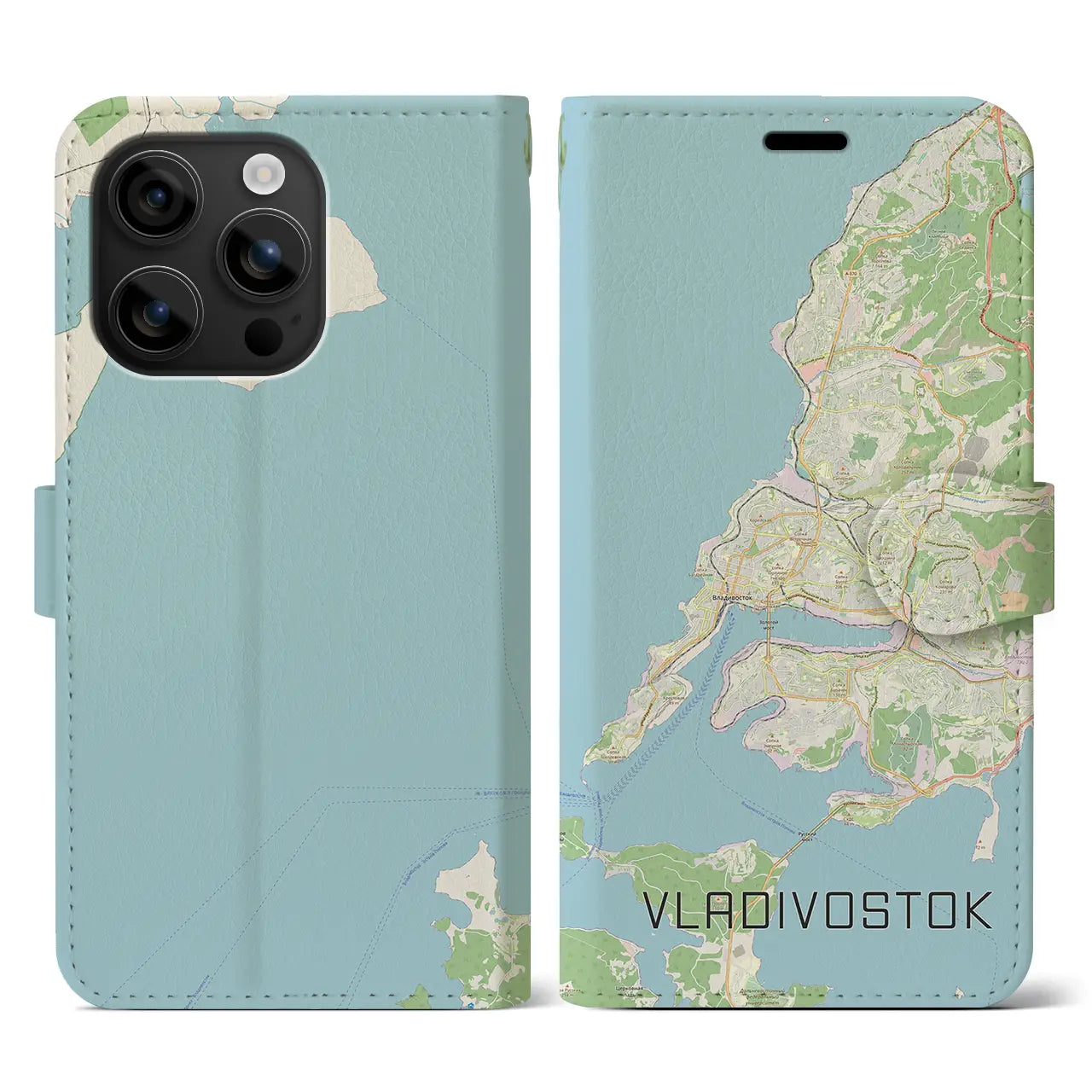 【ウラジオストク(ロシア)】地図柄iPhoneケース(手帳タイプ)ナチュラル・iPhone 16 用