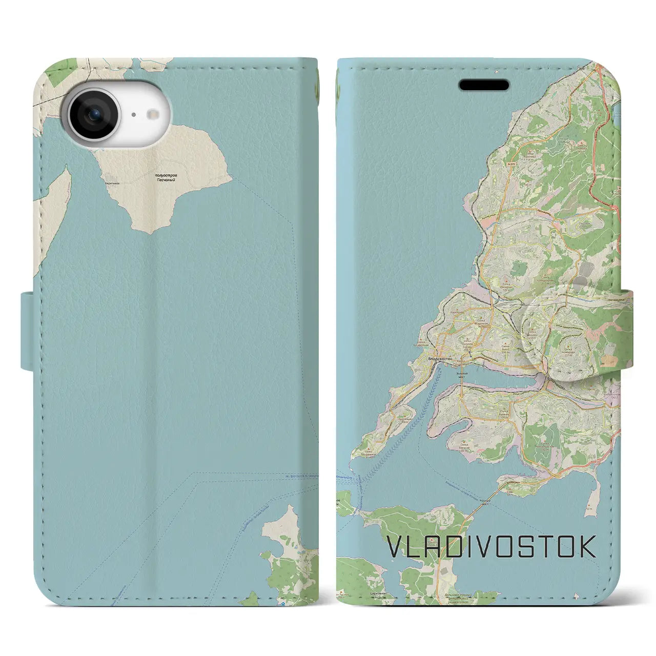 【ウラジオストク(ロシア)】地図柄iPhoneケース(手帳タイプ)