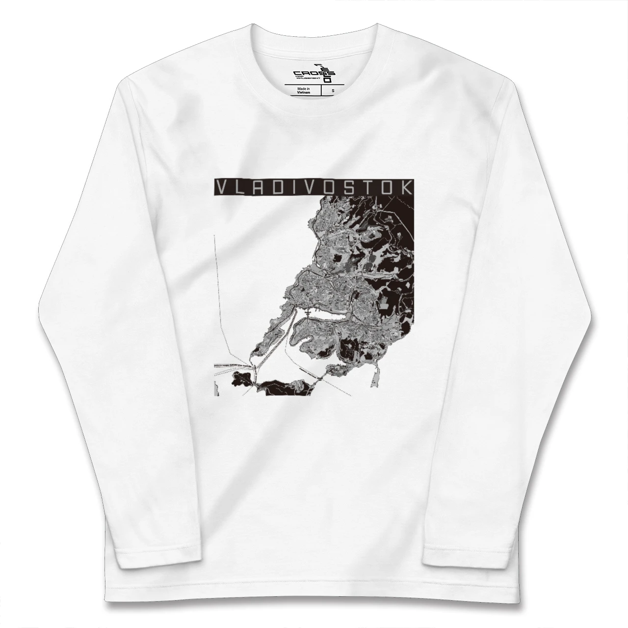【ウラジオストク(ロシア)】地図柄ロングスリーブTシャツ