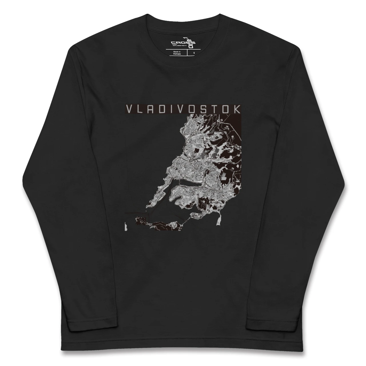 【ウラジオストク(ロシア)】地図柄ロングスリーブTシャツ