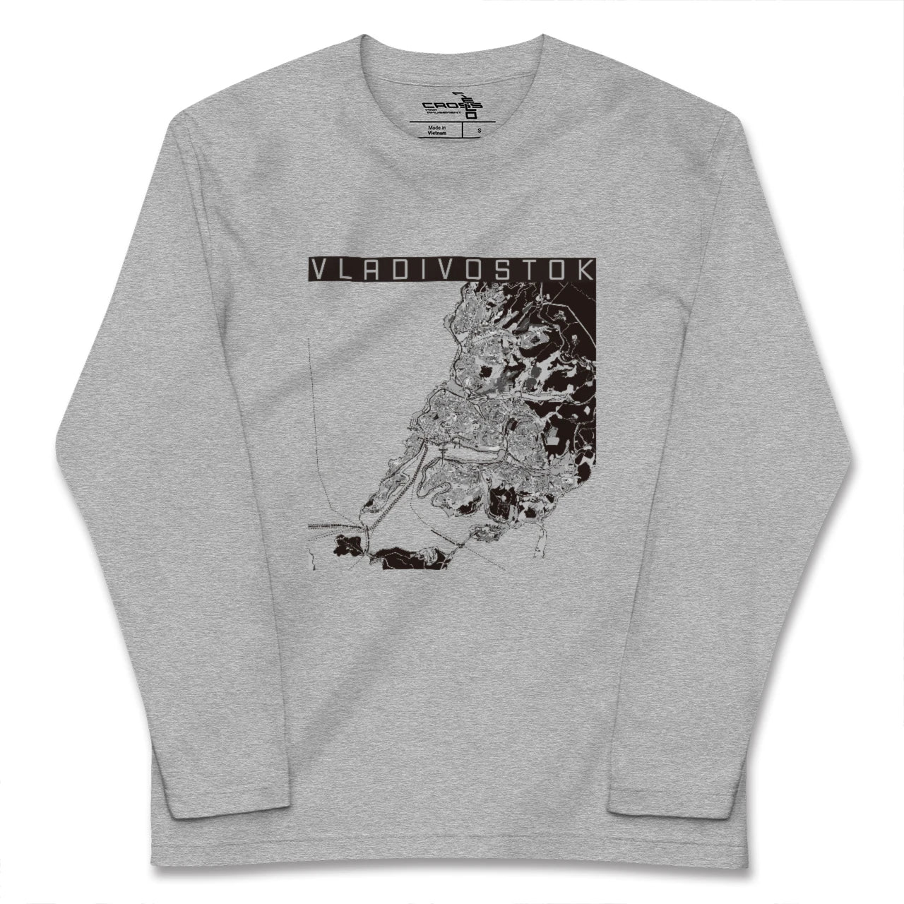 【ウラジオストク(ロシア)】地図柄ロングスリーブTシャツ