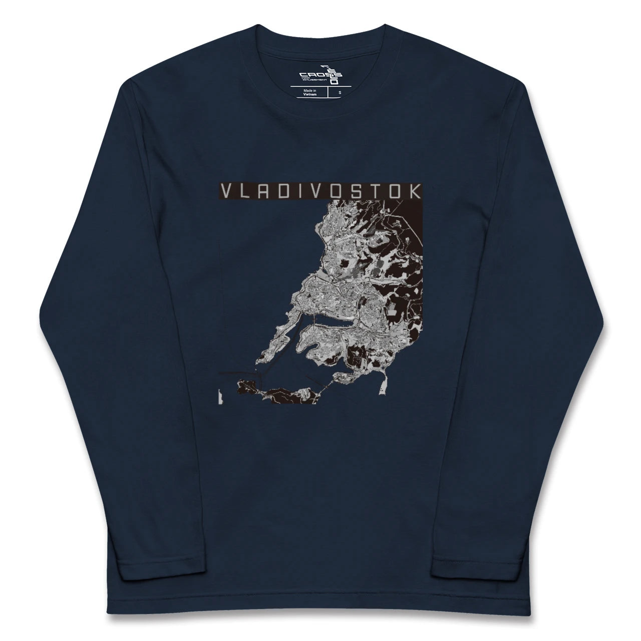 【ウラジオストク(ロシア)】地図柄ロングスリーブTシャツ