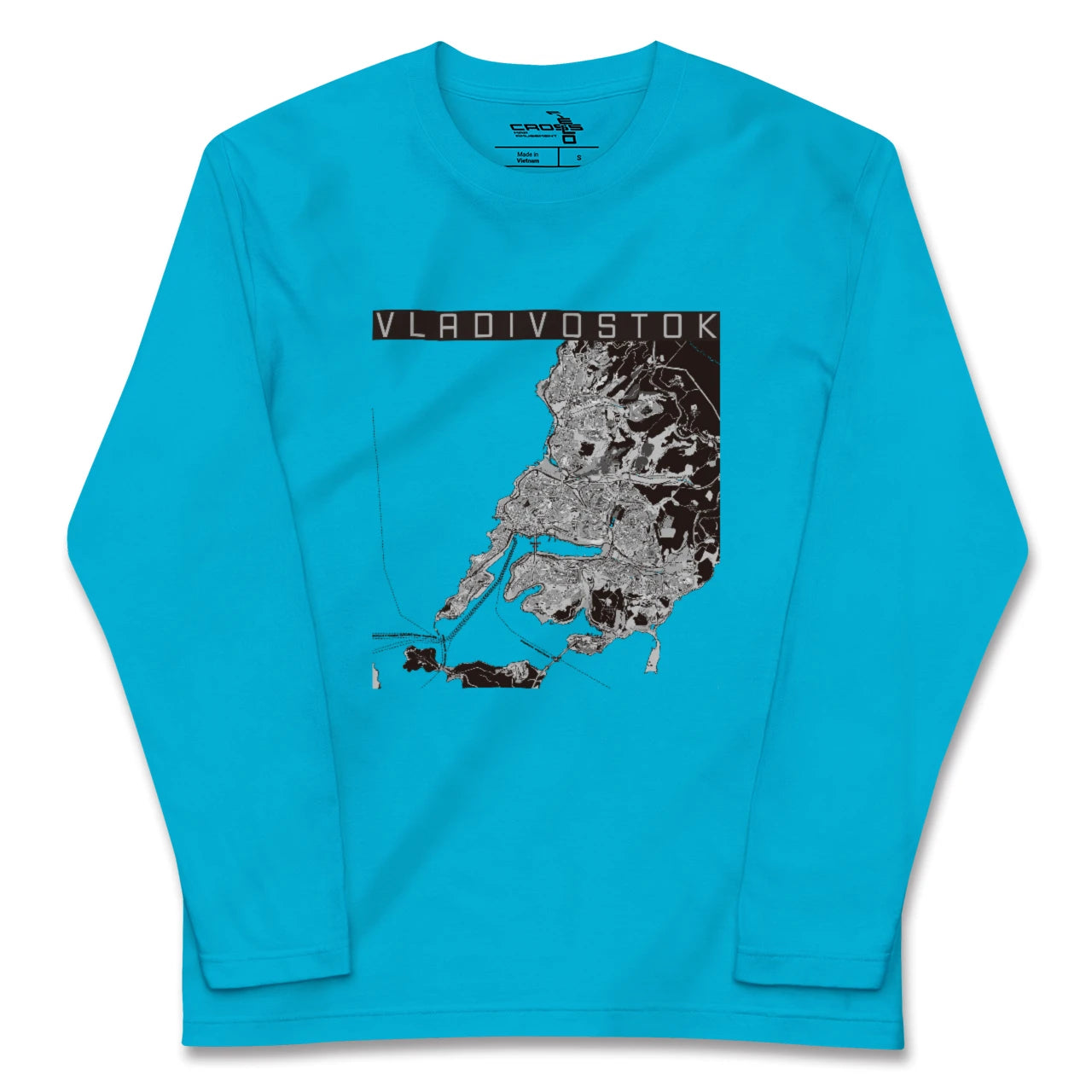 【ウラジオストク(ロシア)】地図柄ロングスリーブTシャツ