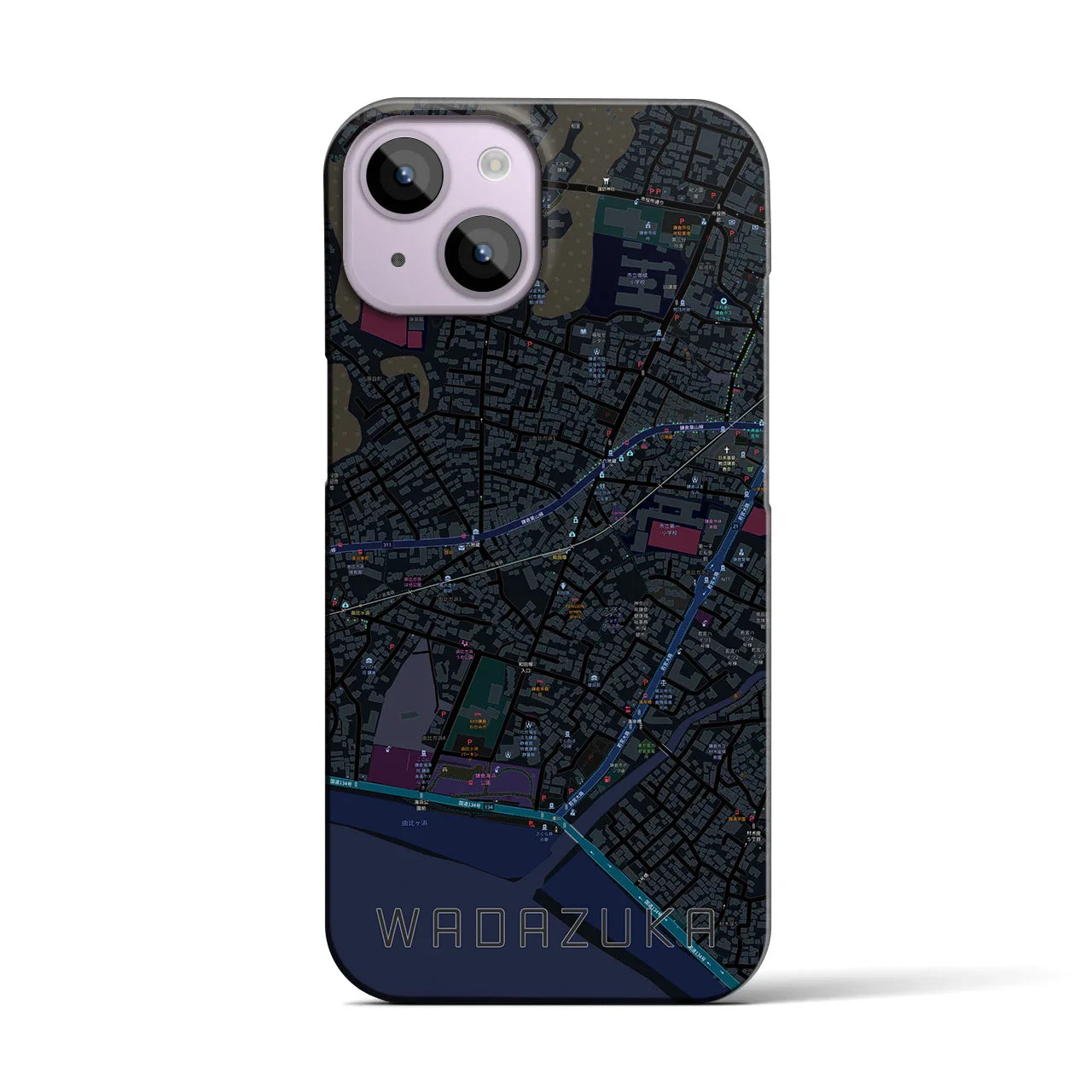 【和田塚(神奈川県)】地図柄iPhoneケース(バックカバータイプ)