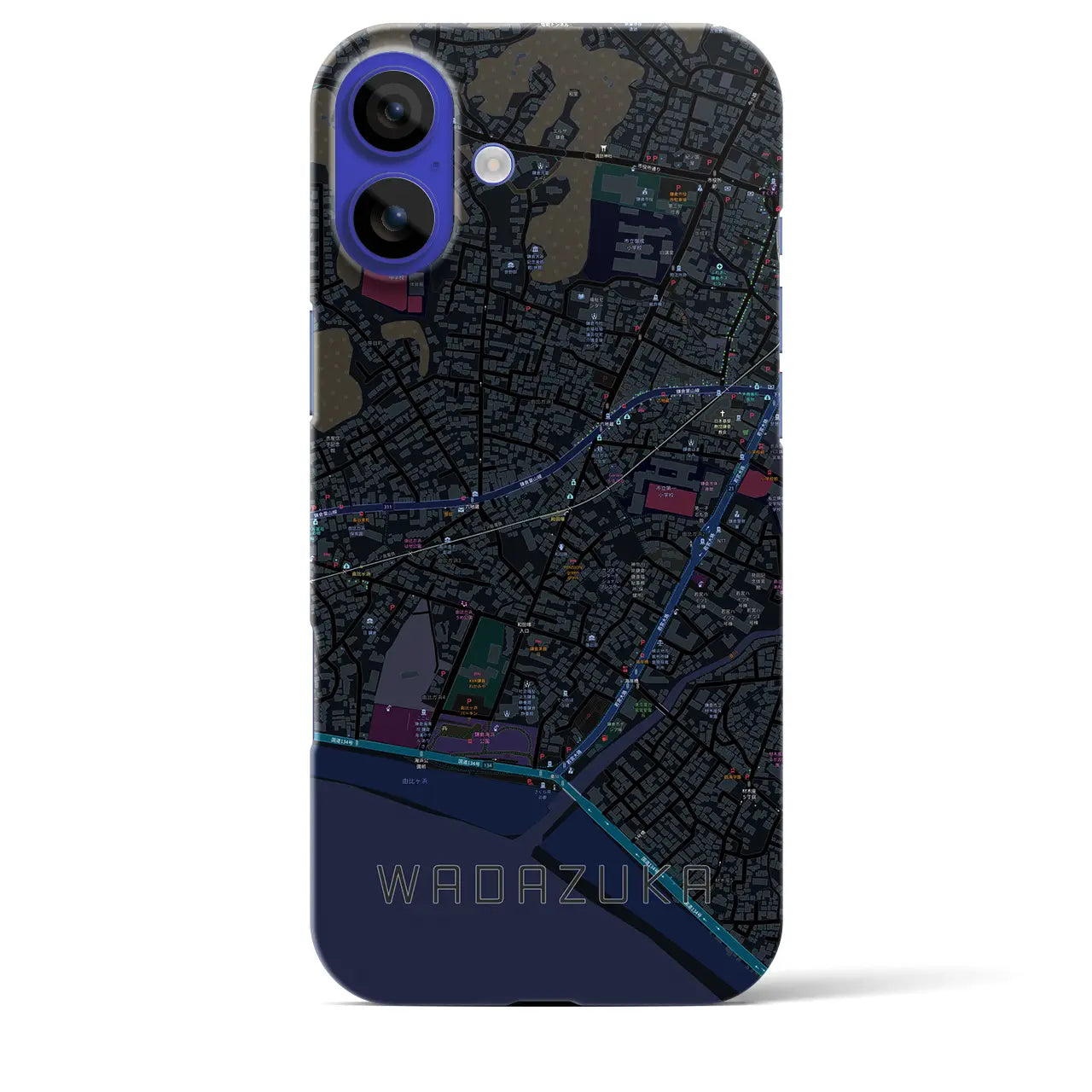 【和田塚(神奈川県)】地図柄iPhoneケース(バックカバータイプ)