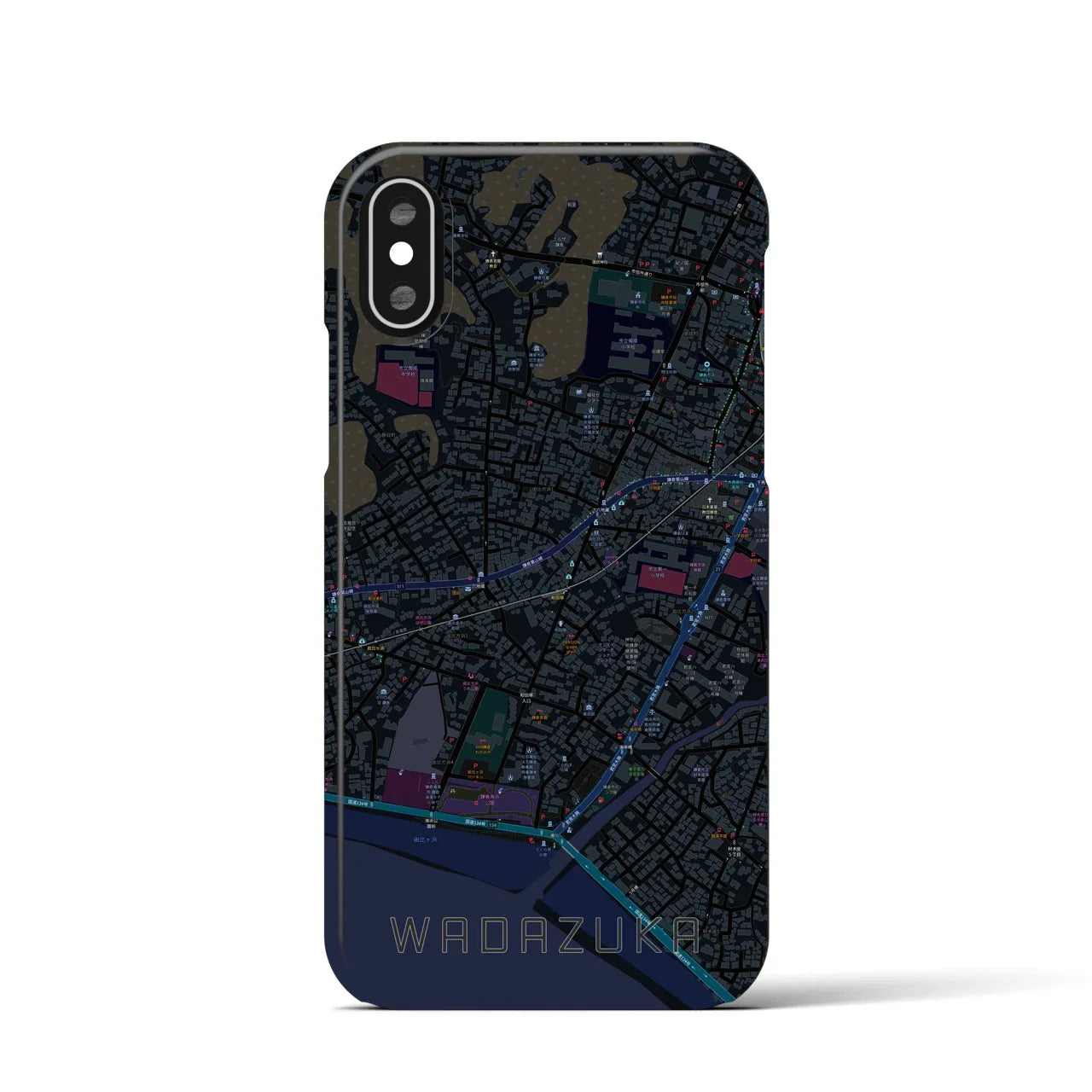 【和田塚(神奈川県)】地図柄iPhoneケース(バックカバータイプ)