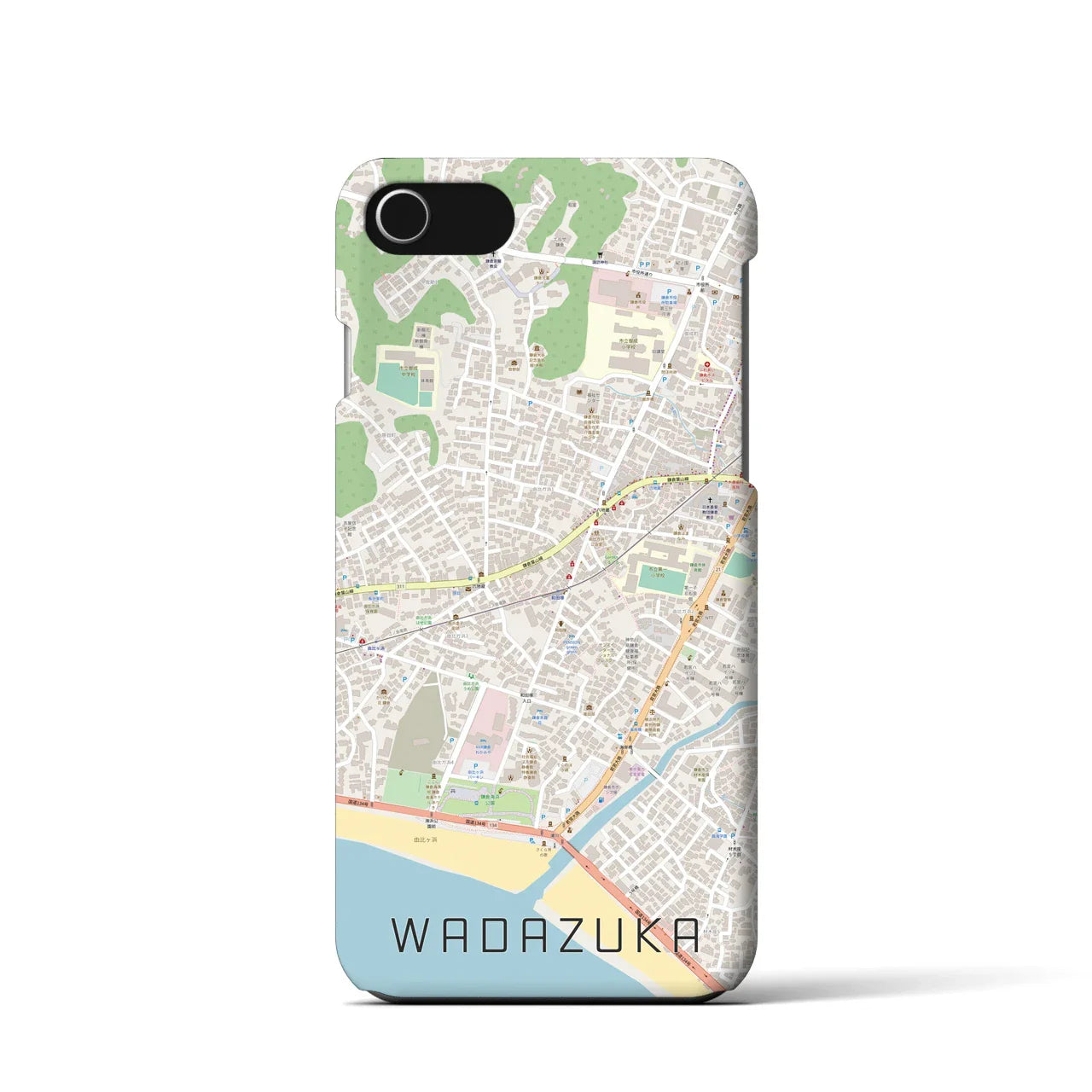 【和田塚(神奈川県)】地図柄iPhoneケース(バックカバータイプ)