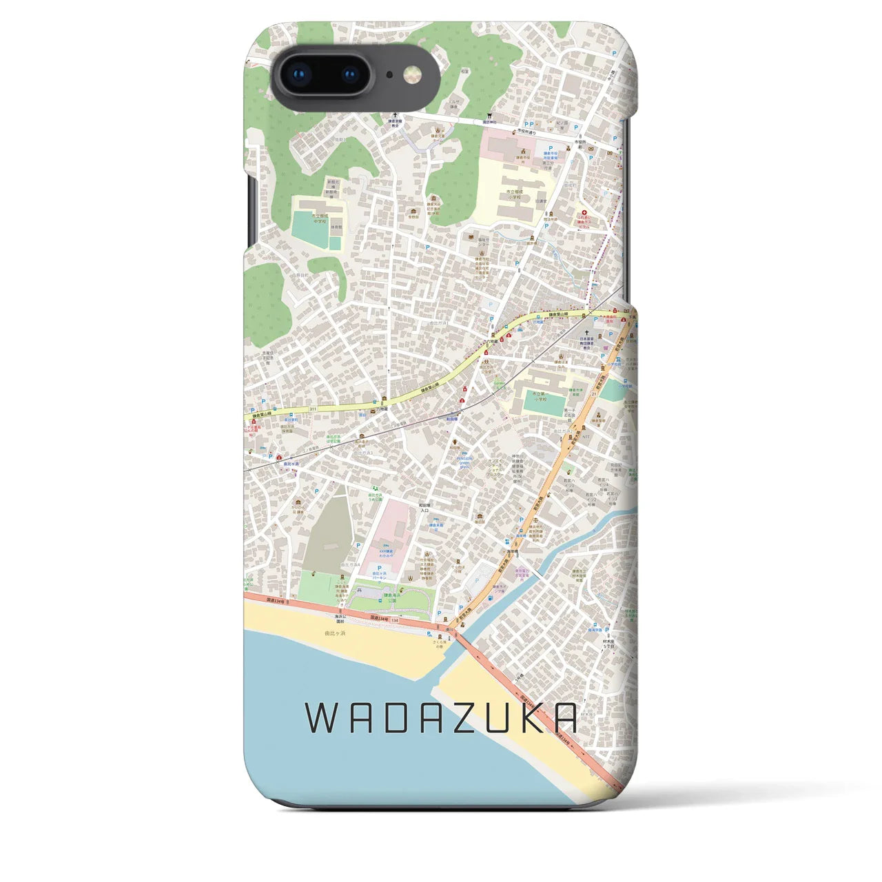 【和田塚(神奈川県)】地図柄iPhoneケース(バックカバータイプ)