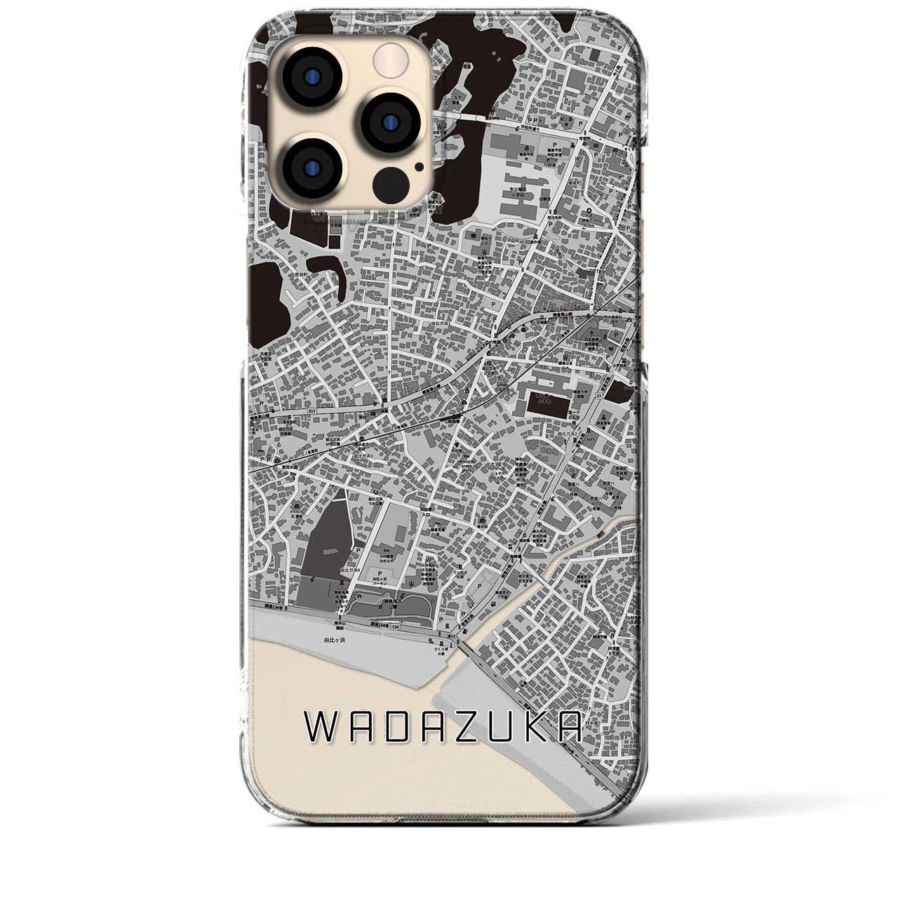 【和田塚(神奈川県)】地図柄iPhoneケース(クリアタイプ)