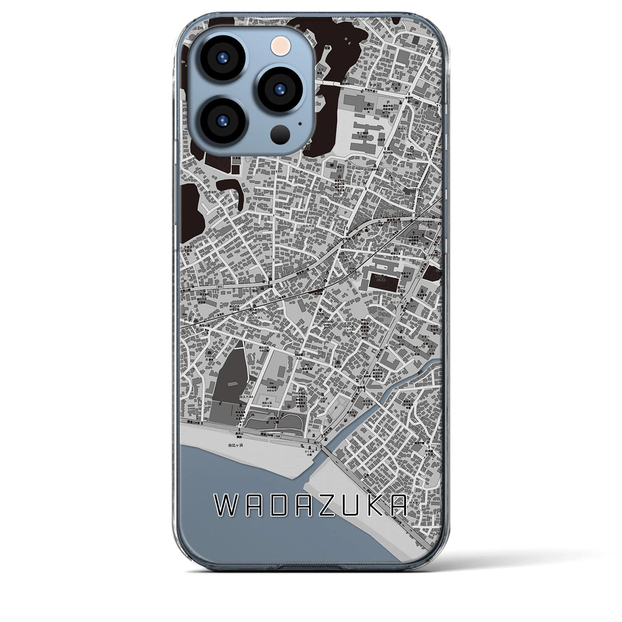 【和田塚(神奈川県)】地図柄iPhoneケース(クリアタイプ)