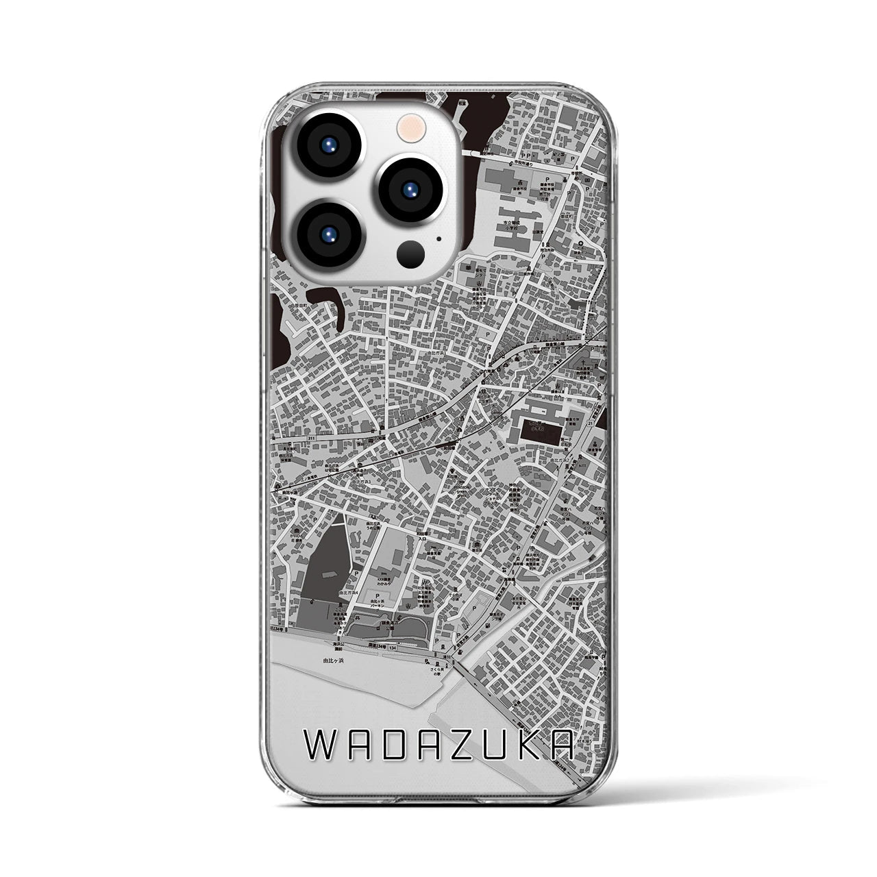 【和田塚(神奈川県)】地図柄iPhoneケース(クリアタイプ)