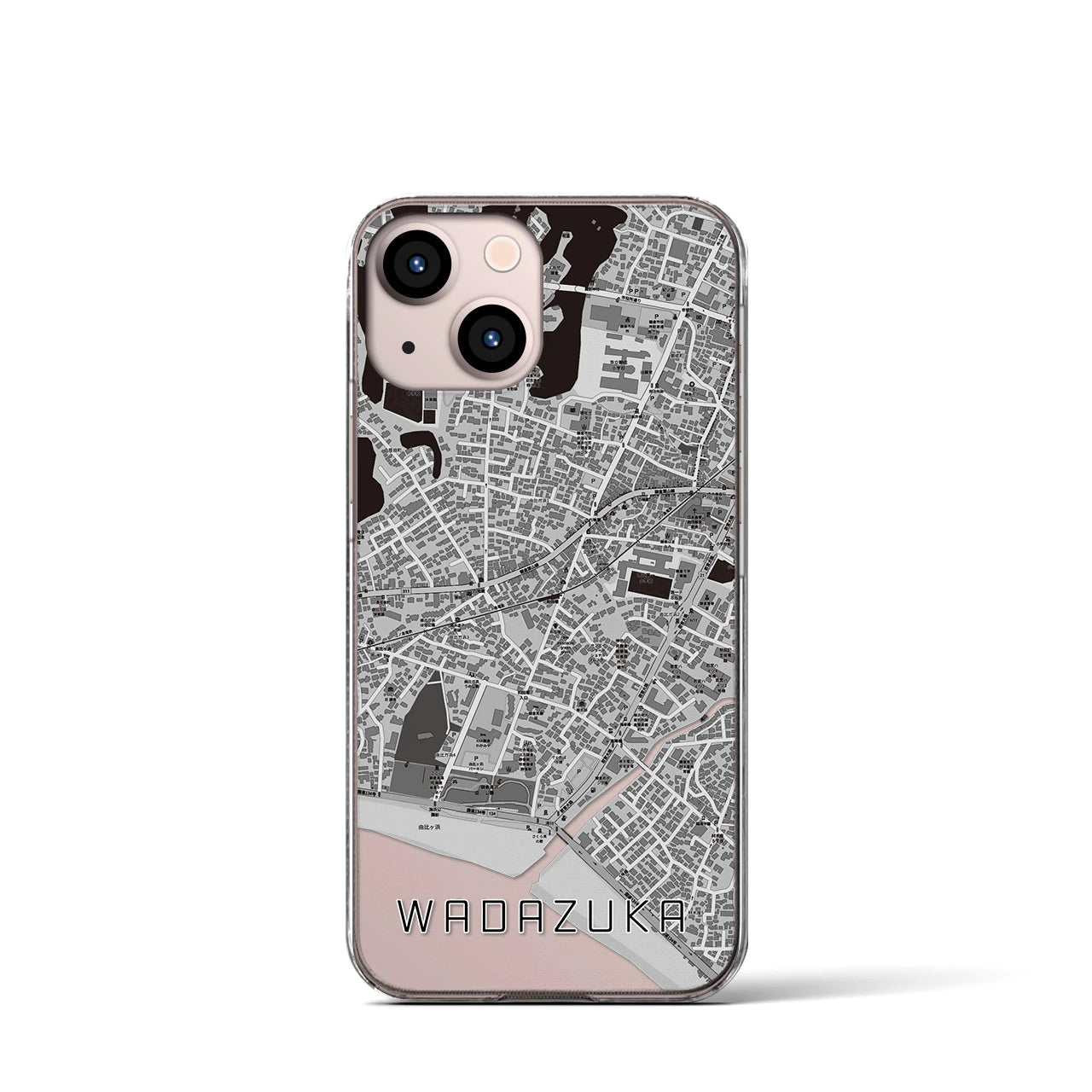 【和田塚(神奈川県)】地図柄iPhoneケース(クリアタイプ)